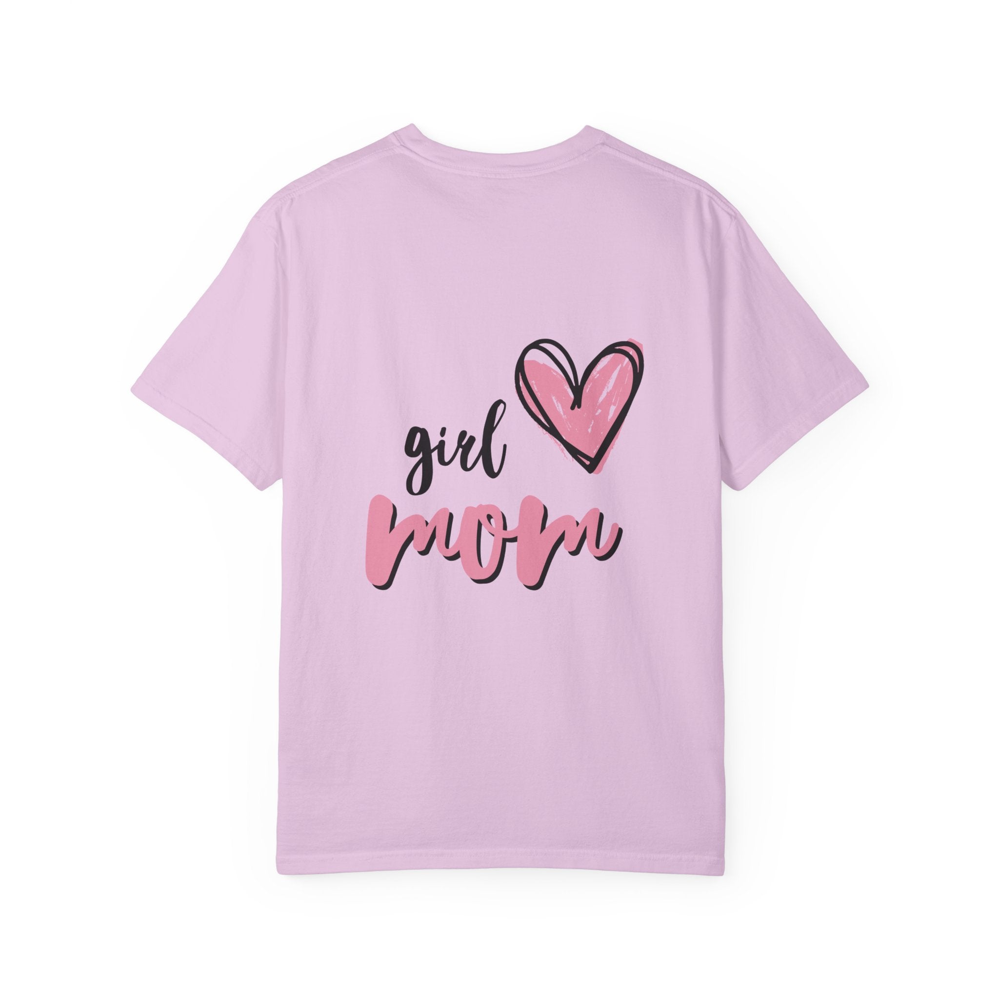 Girl Mom T-Shirt — Pink Heart Mom Shirt for New & Proud Mothers