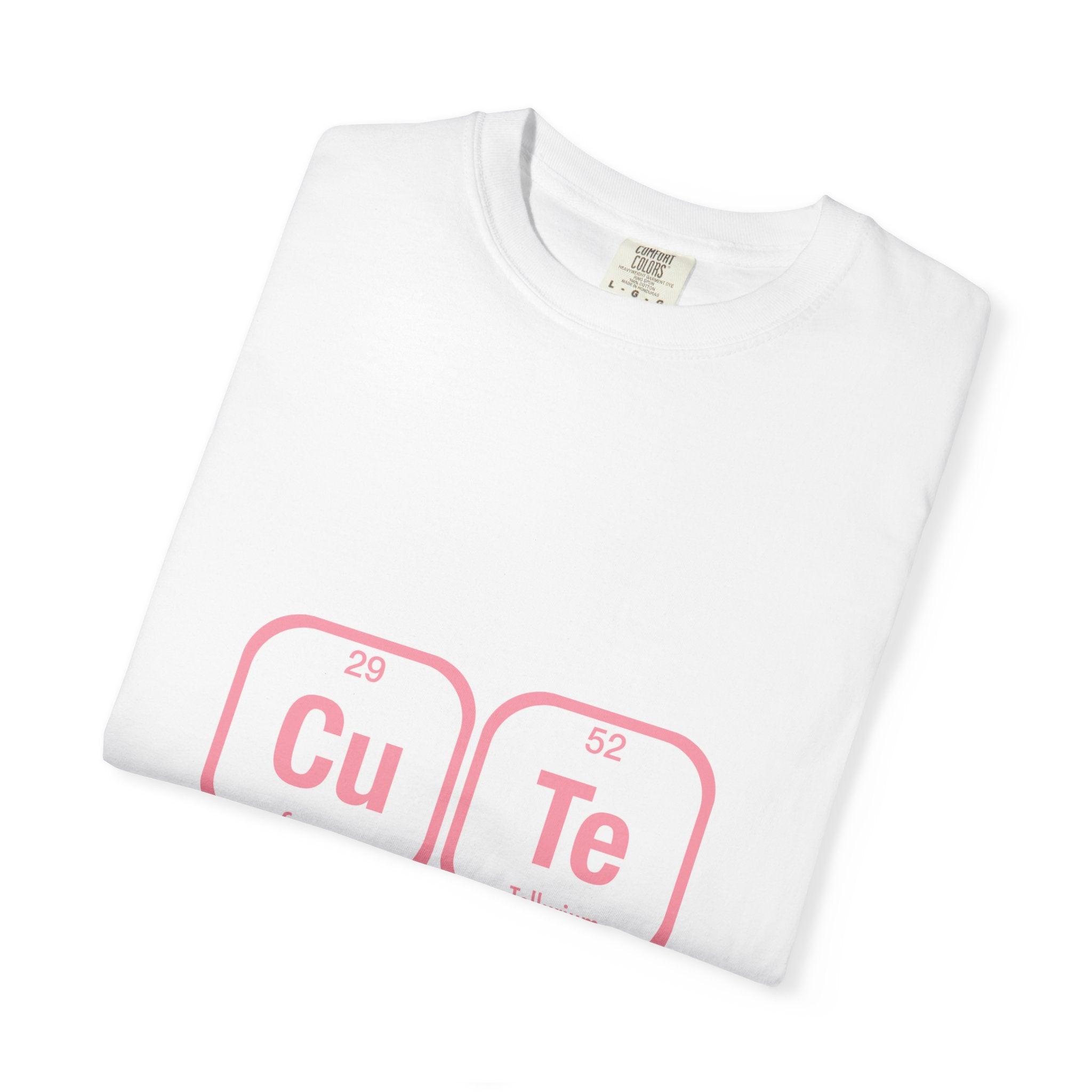 Cute Chemistry Tee — "Cu Te" Element Heart Graphic T-Shirt