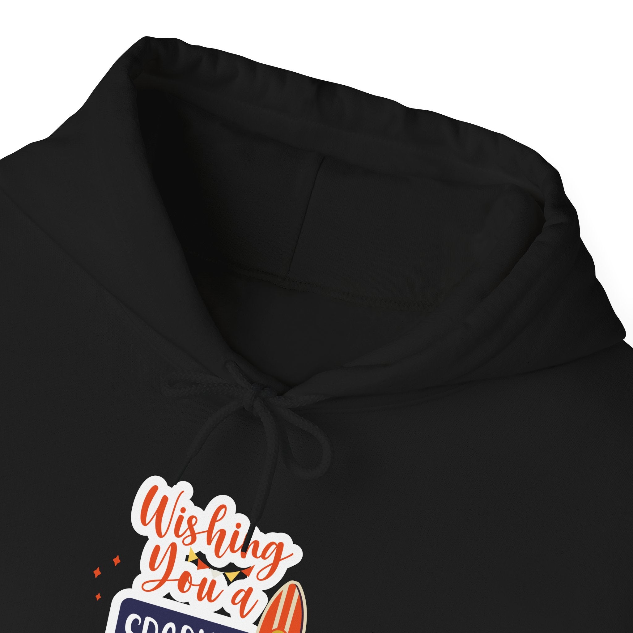 Holiday Surf Hoodie — "Wishing You a Sparkly Holiday" Tropical Christmas Sweatshirt