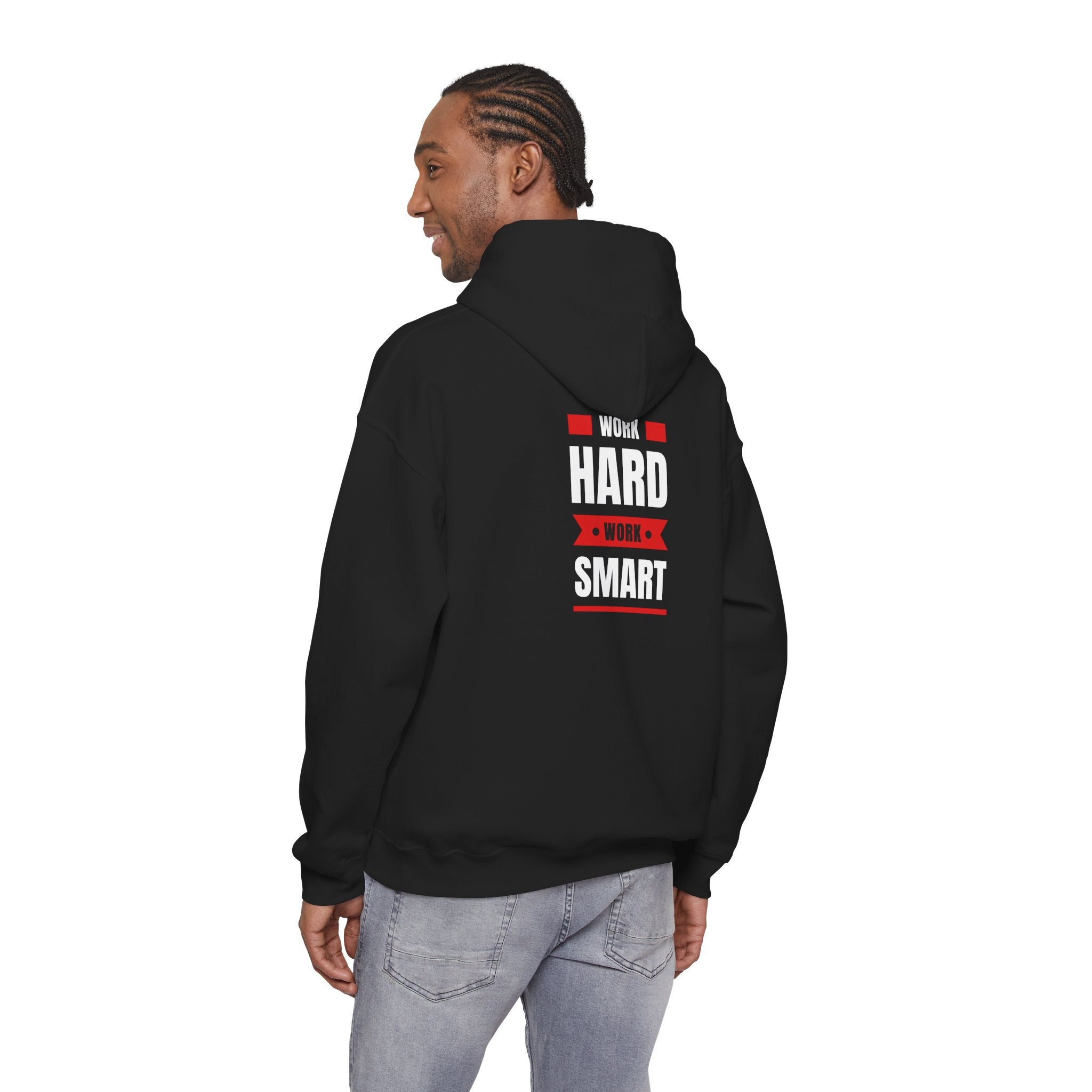 Work Hard, Work Smart Hoodie – Motivational Graphic Sweatshirt for Students & Professionals
