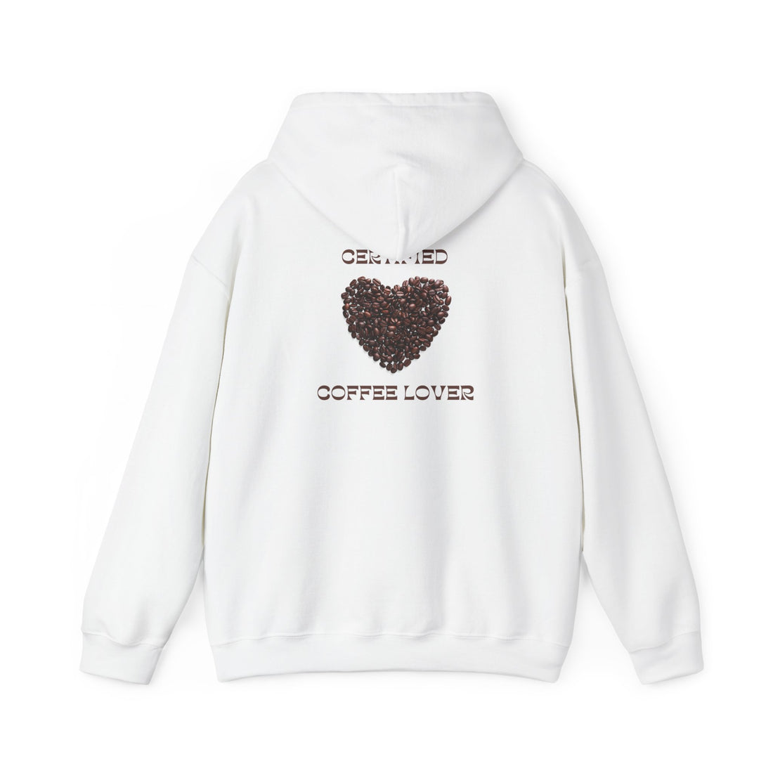 Coffee Lover Hoodie — "Certified Coffee Lover" Heart of Coffee Beans Pullover