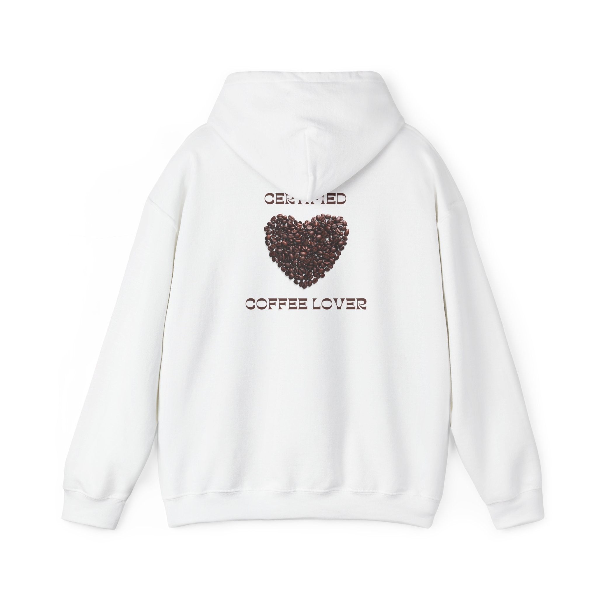 Coffee Lover Hoodie — "Certified Coffee Lover" Heart of Coffee Beans Pullover