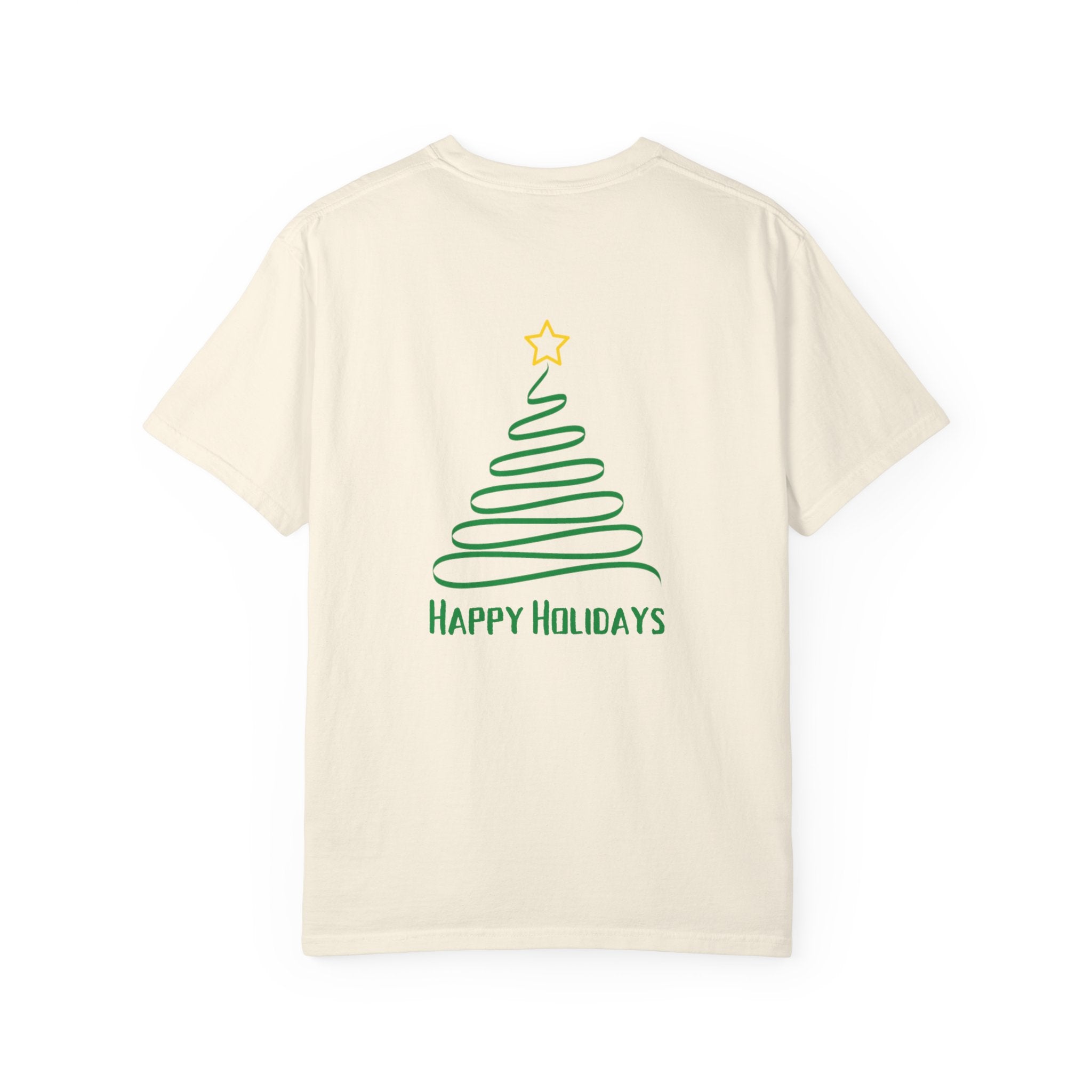 Holiday Spiral Christmas Tree T-Shirt — "Happy Holidays" Minimalist Graphic
