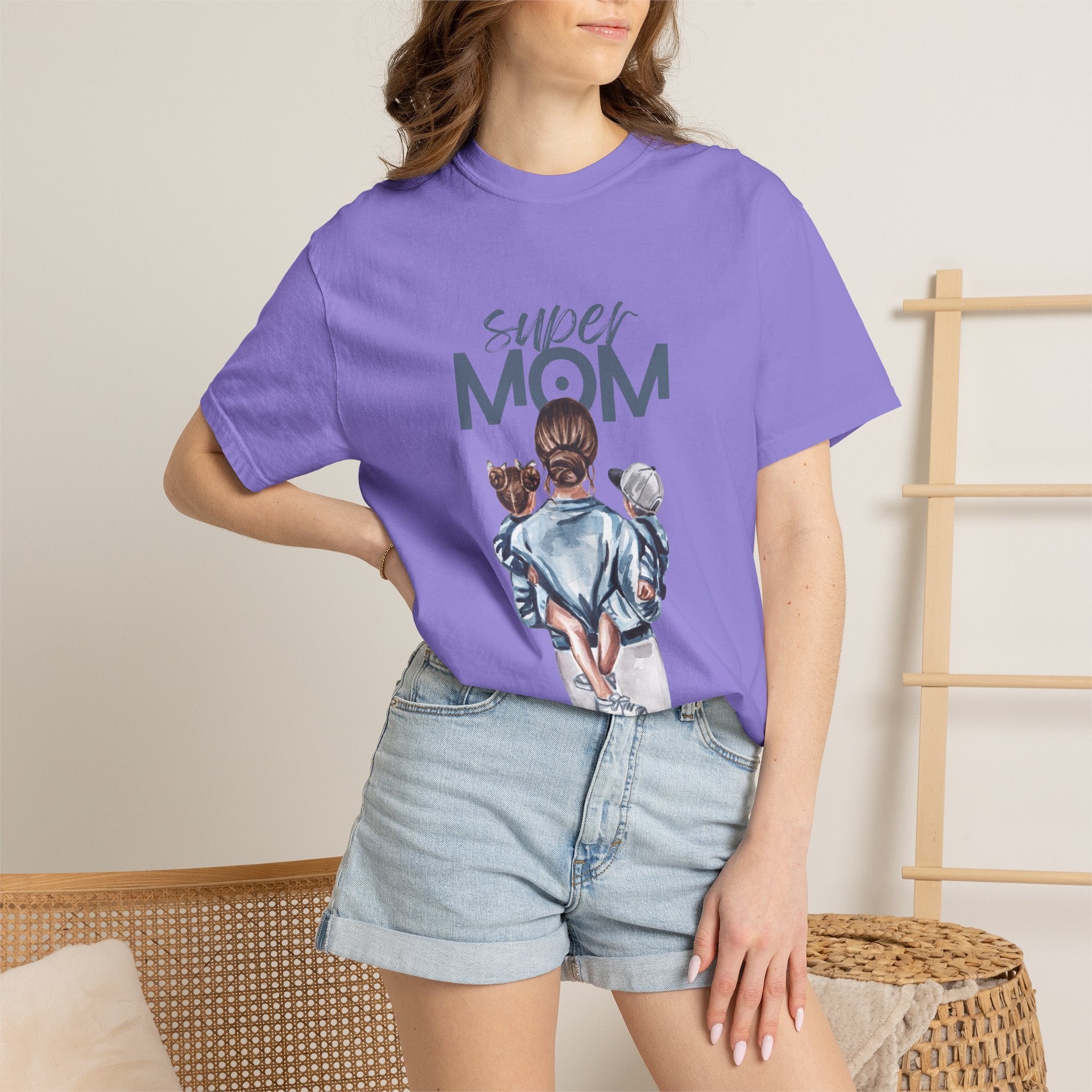 Super Mom T-Shirt — Mom with Kids Graphic Tee | Mother's Day Gift