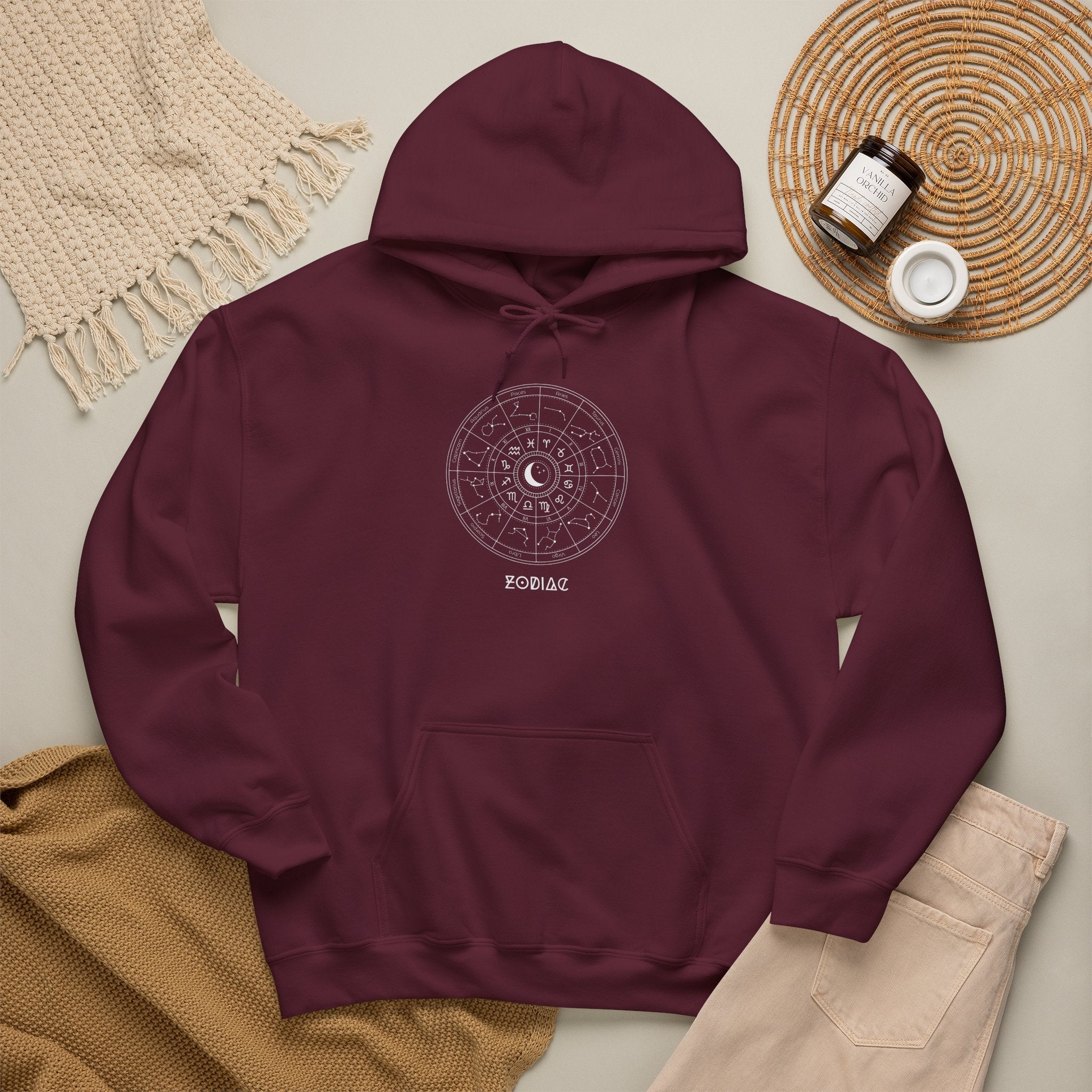 Zodiac Constellation Hoodie - Moon & Star Astrology Graphic Sweatshirt