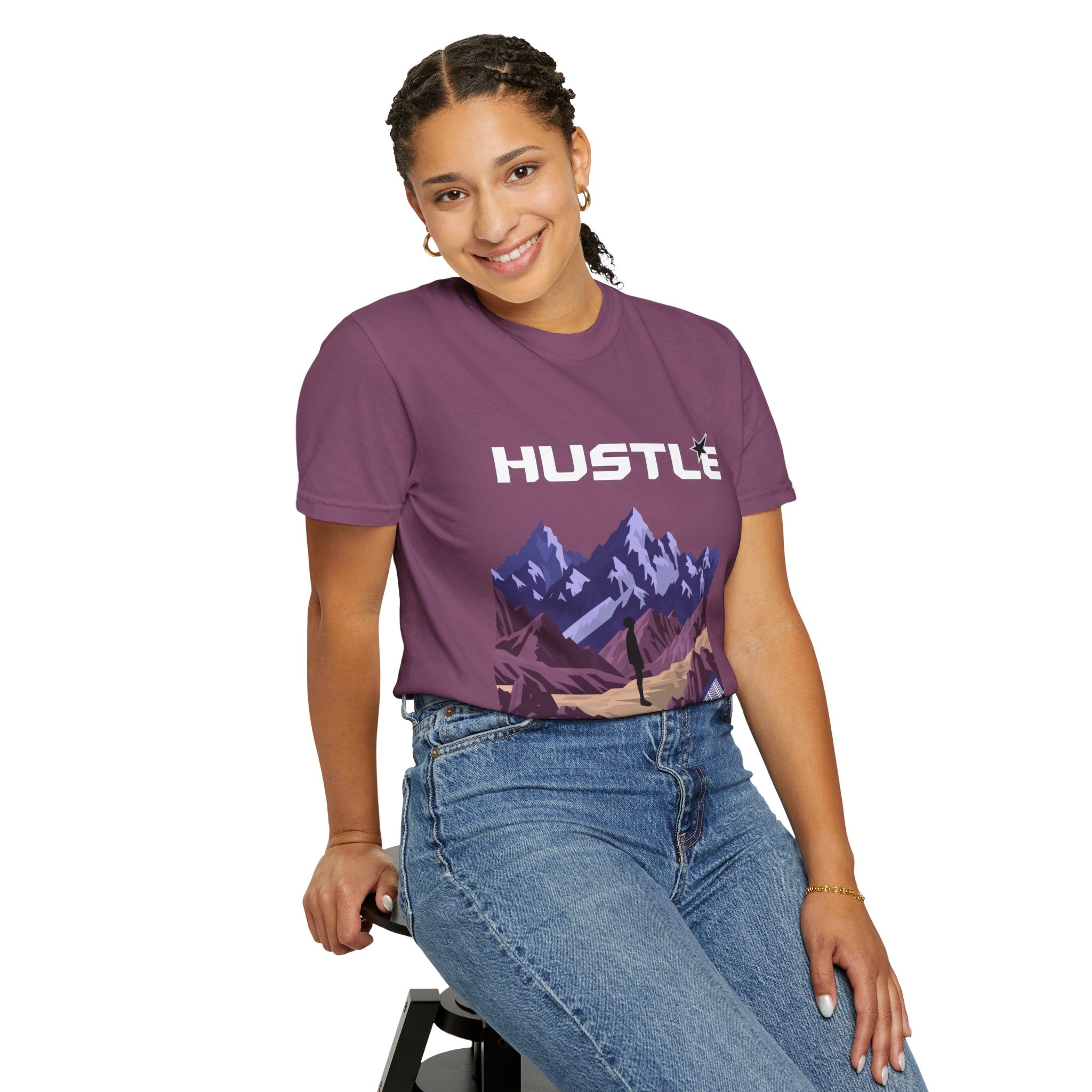 Hustle Mountain T-Shirt — Adventure Motivational Graphic Tee