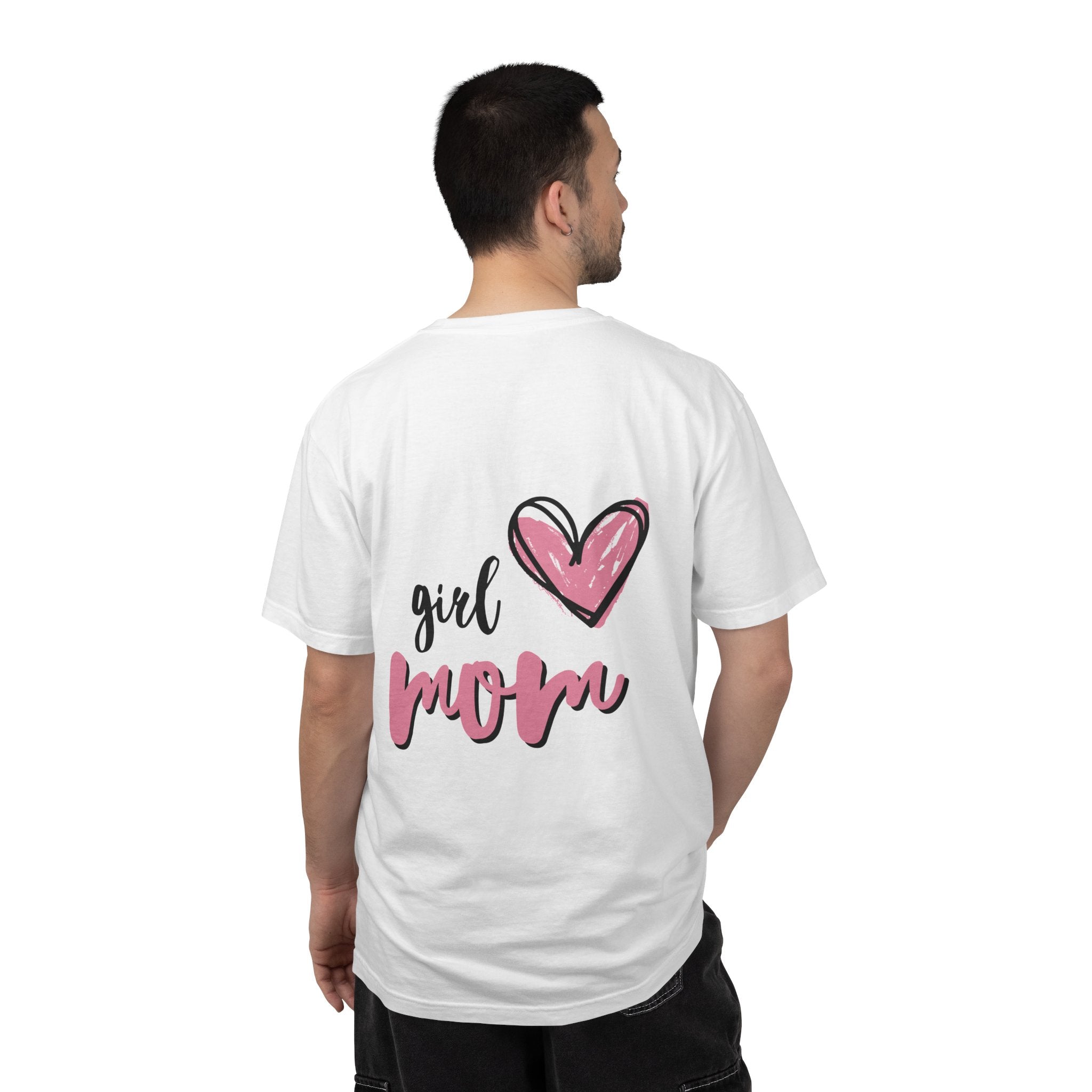 Girl Mom T-Shirt — Pink Heart Mom Shirt for New & Proud Mothers