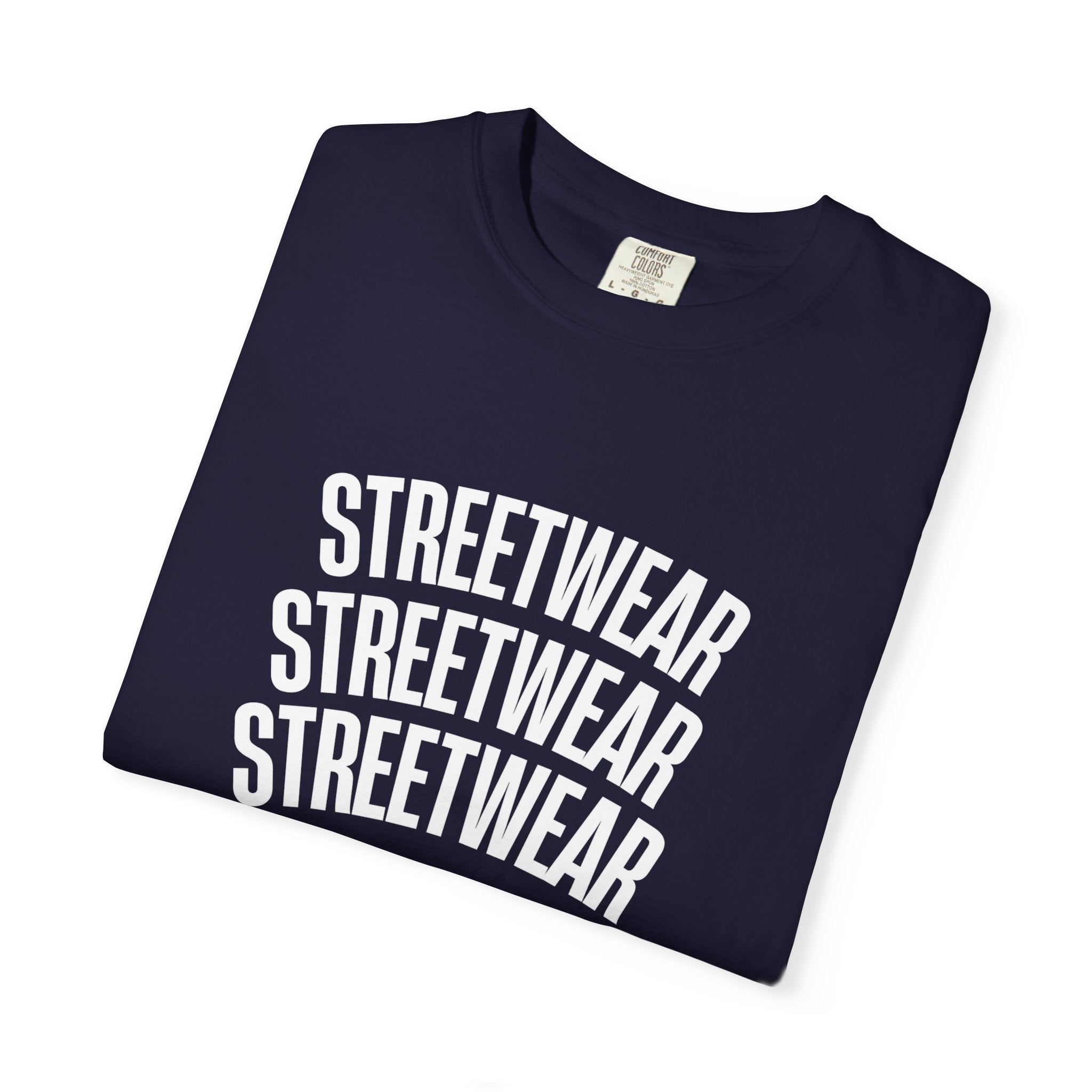 Streetwear Panther T‑Shirt — Graphic Garment-Dyed Tee with 'STREETWEAR' Text & Barcode