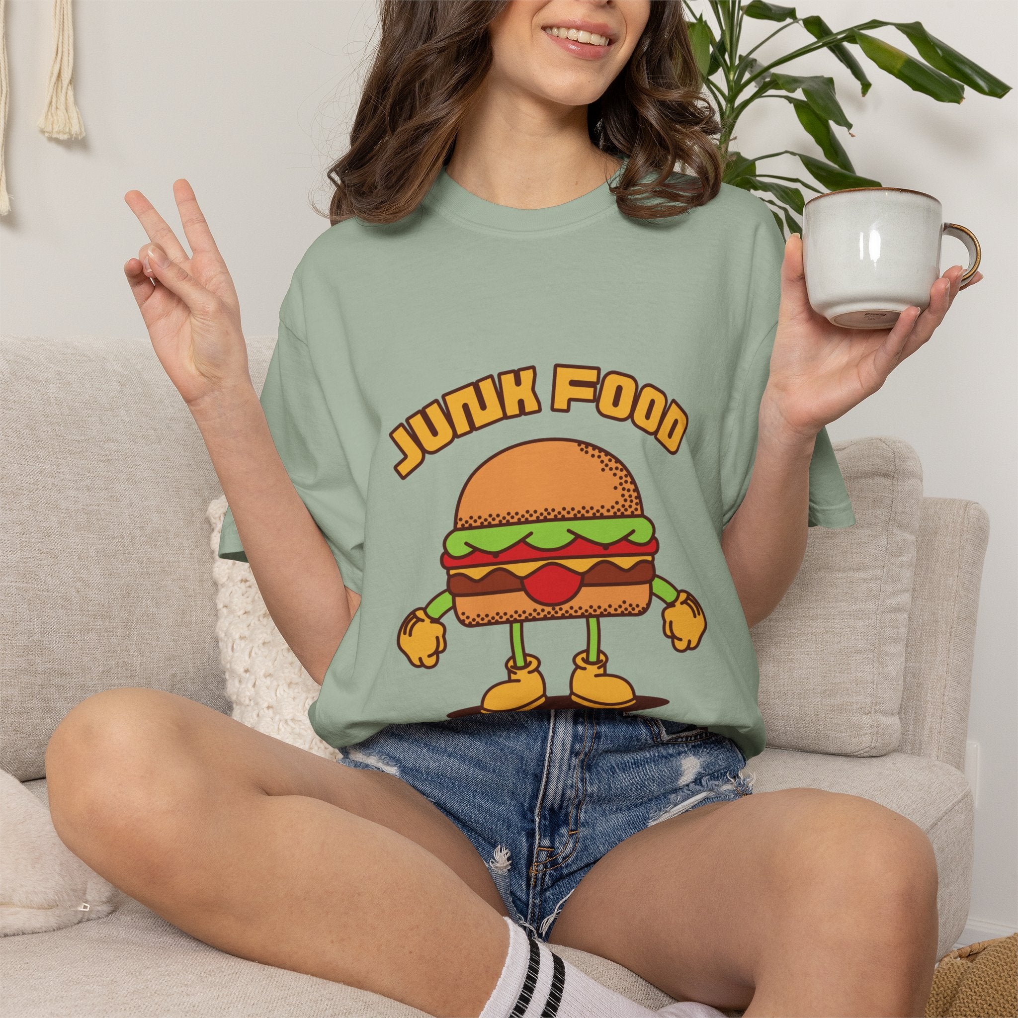 Junk Food Burger T-Shirt — Cute Retro ‘Delicious Taste’ Graphic Tee