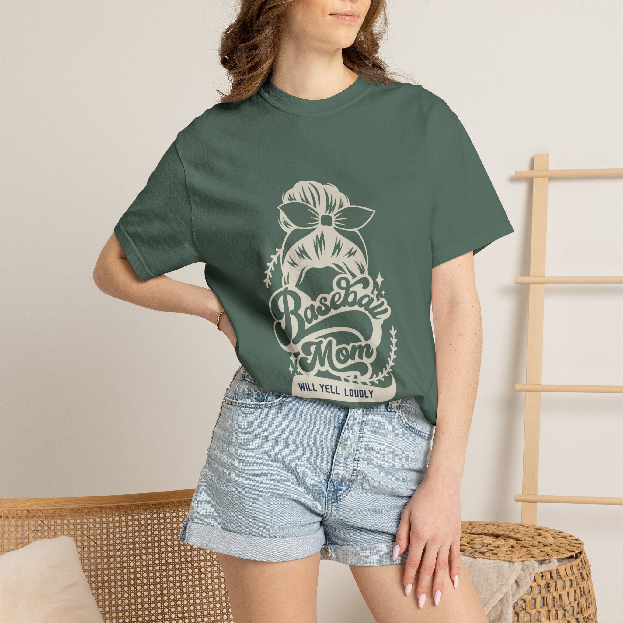 Baseball Mom T-Shirt — 'Baseball Mom Will Yell Loudly' Graphic Tee