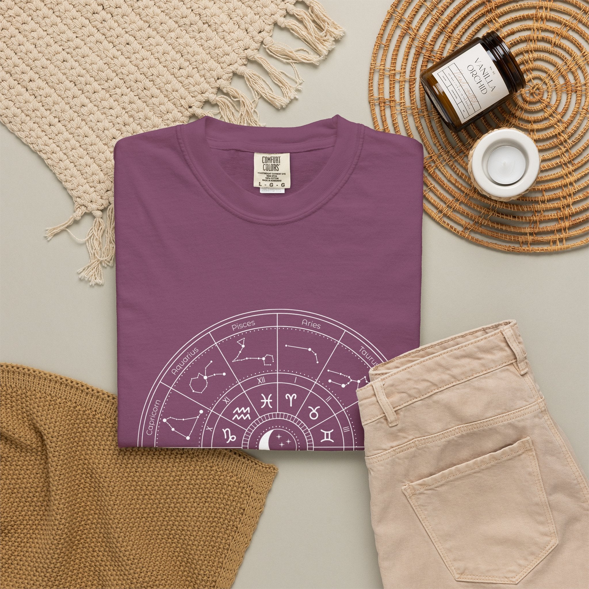 Zodiac Wheel T-Shirt — Astrological Moon & Signs Graphic Tee