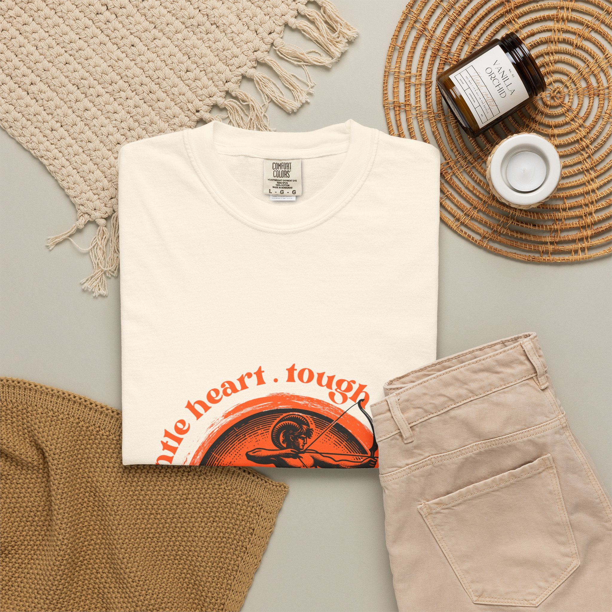 Aries Ram Graphic T-Shirt — "Gentle Heart, Tough Soul" Zodiac Tee
