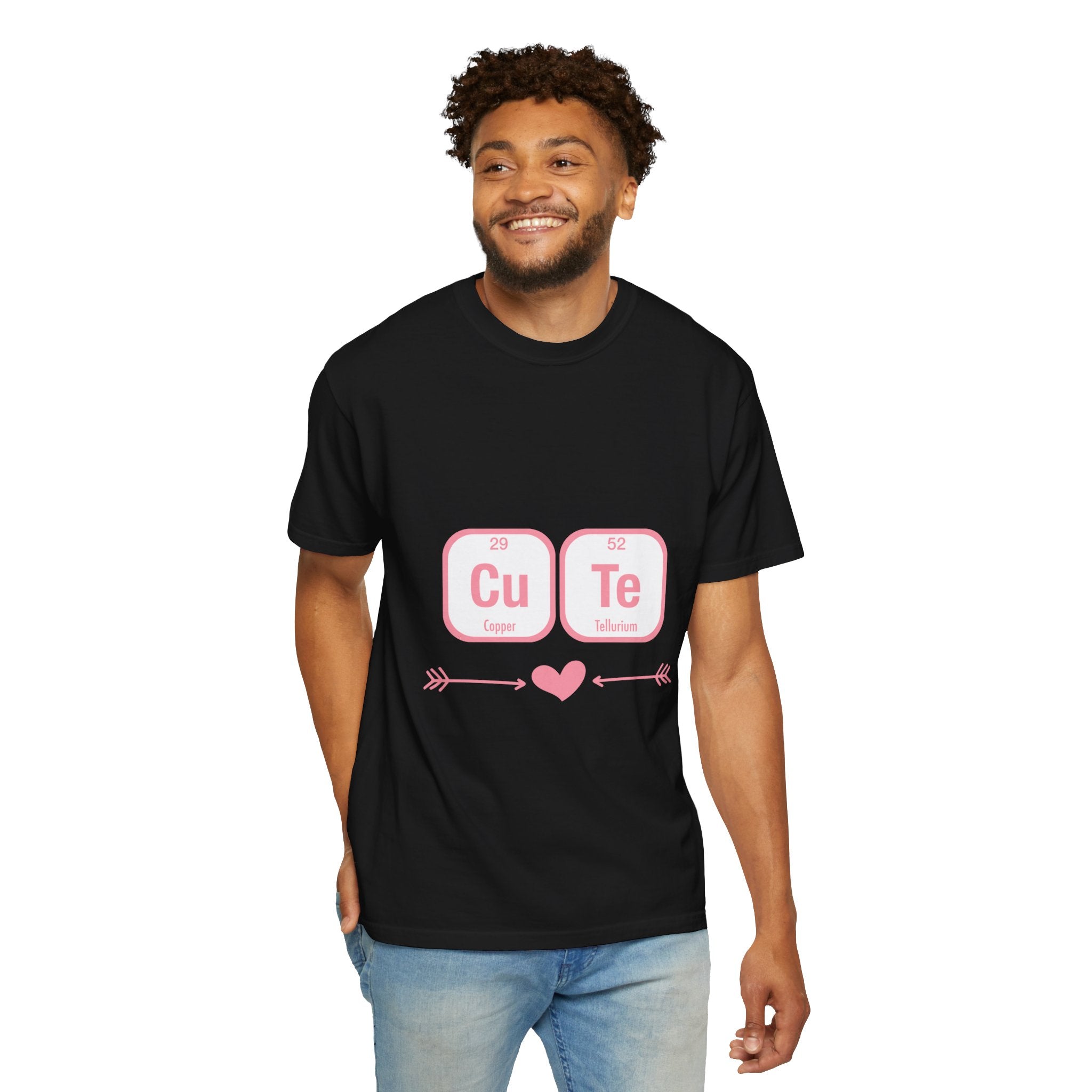 Cute Chemistry Tee — "Cu Te" Element Heart Graphic T-Shirt
