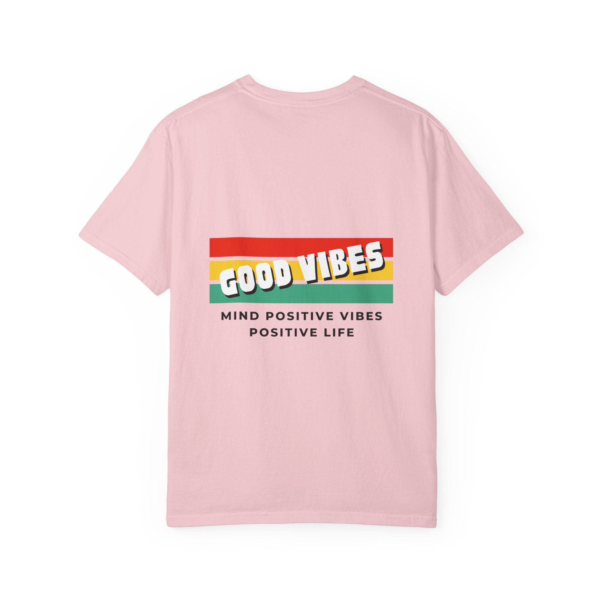 Good Vibes T-Shirt — Retro Stripes “Mind Positive Vibes, Positive Life”
