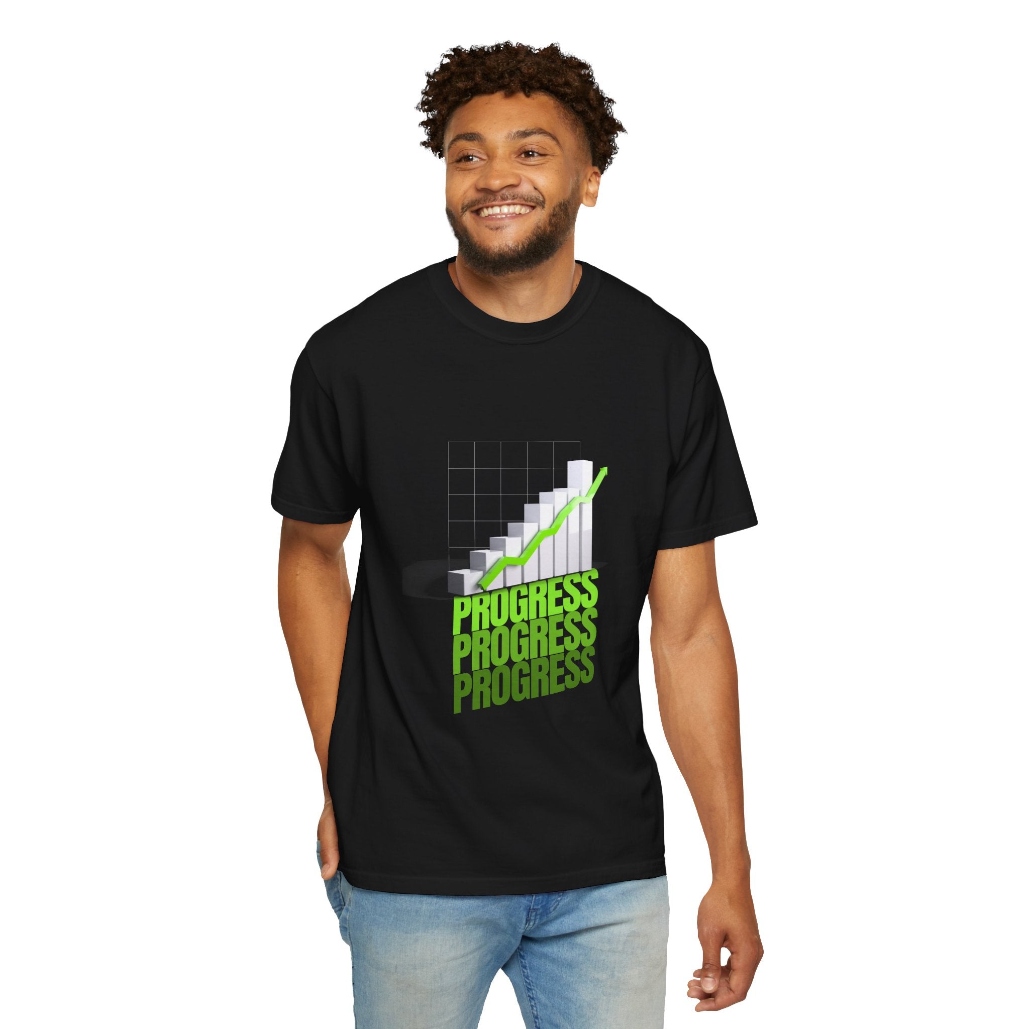 Progress Bar T-Shirt — Motivational 'PROGRESS' Graphic Tee