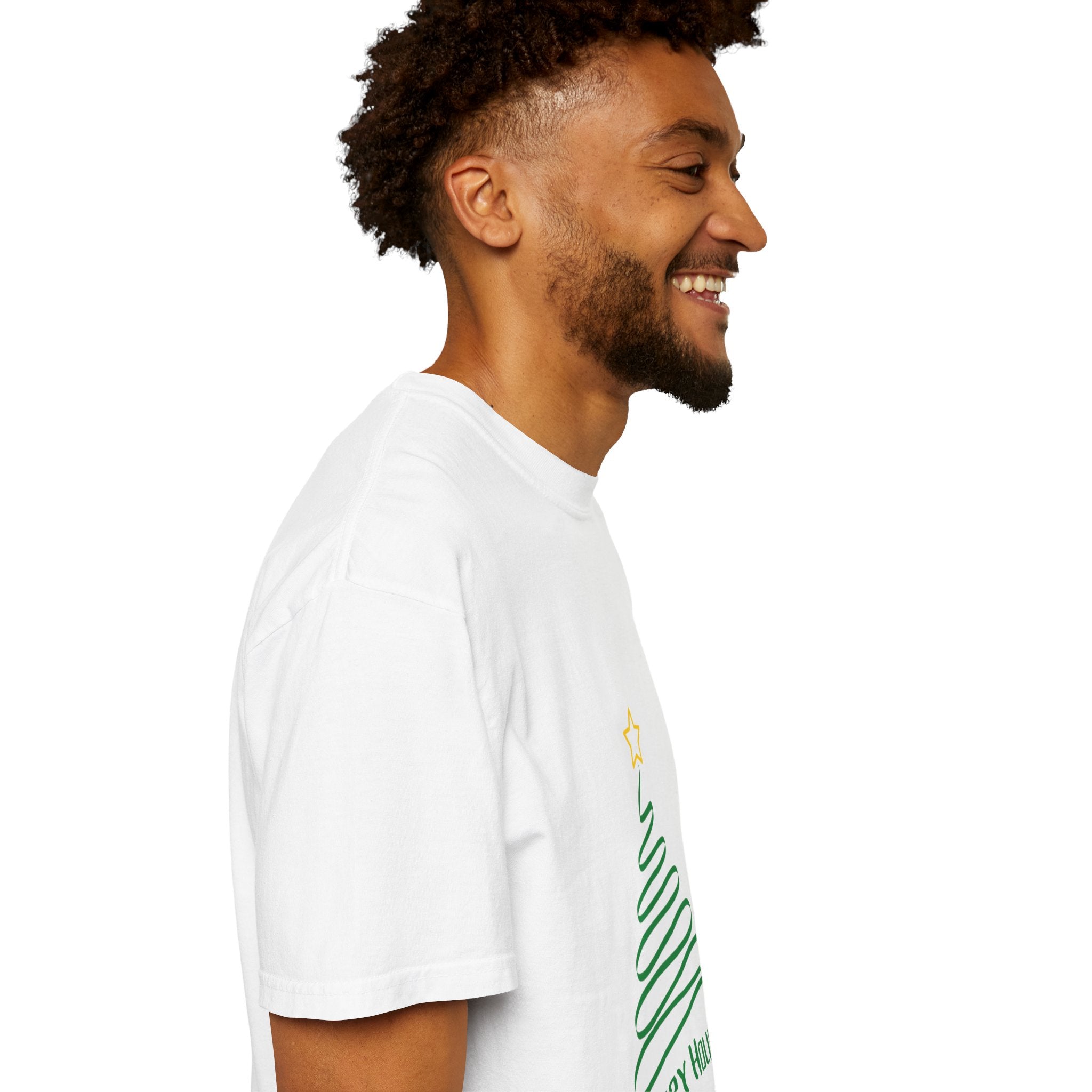 Holiday Spiral Christmas Tree T-Shirt — "Happy Holidays" Minimalist Graphic