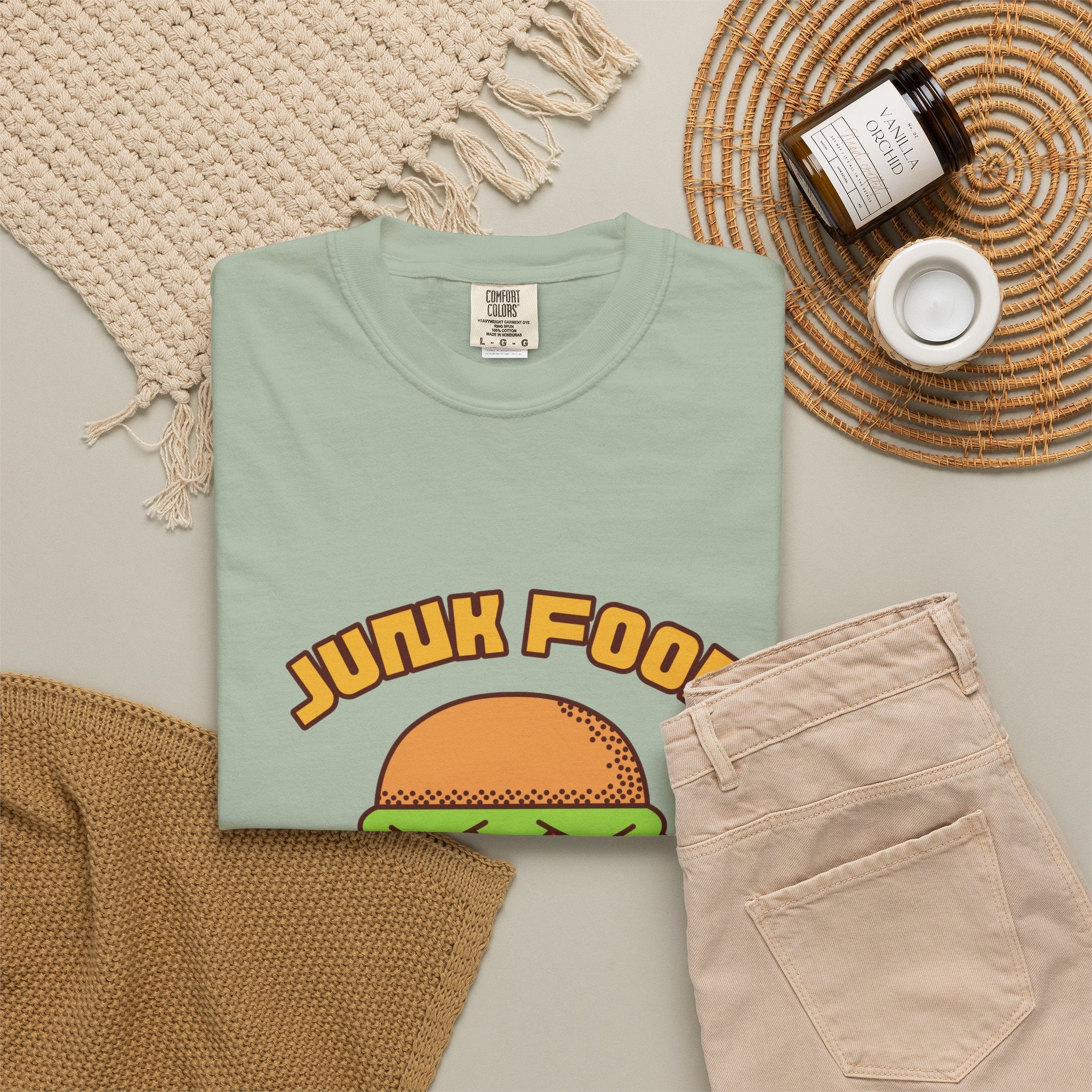 Junk Food Burger T-Shirt — Cute Retro ‘Delicious Taste’ Graphic Tee