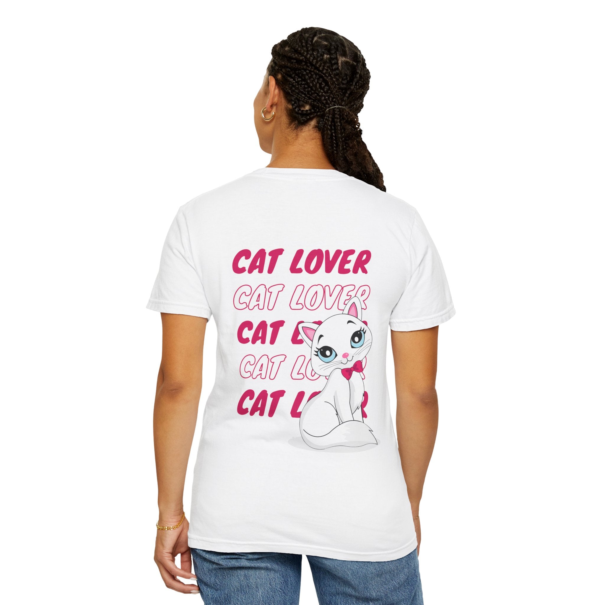Cat Lover T-Shirt — Cute White Kitten Graphic Tee for Cat Moms & Fans