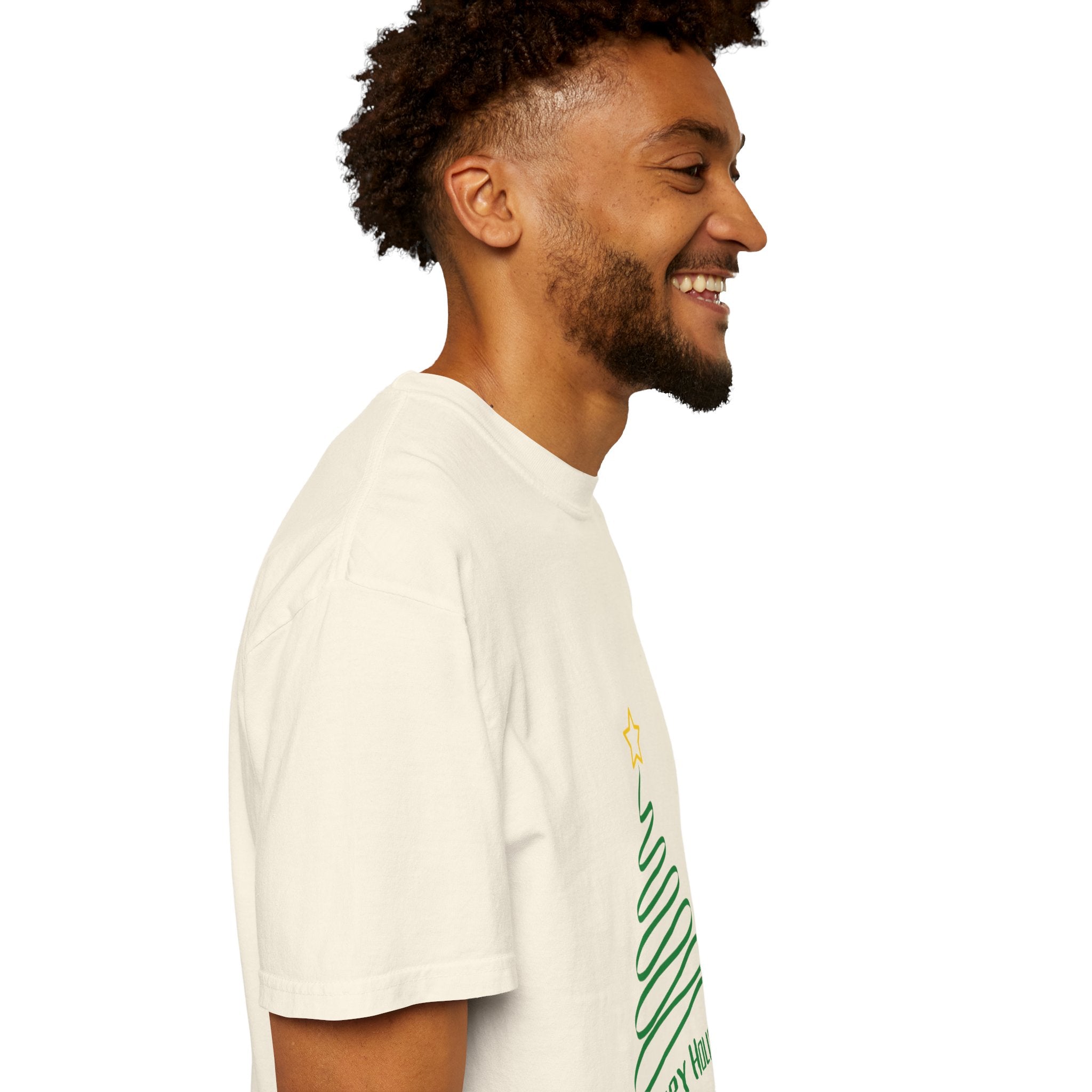 Holiday Spiral Christmas Tree T-Shirt — "Happy Holidays" Minimalist Graphic