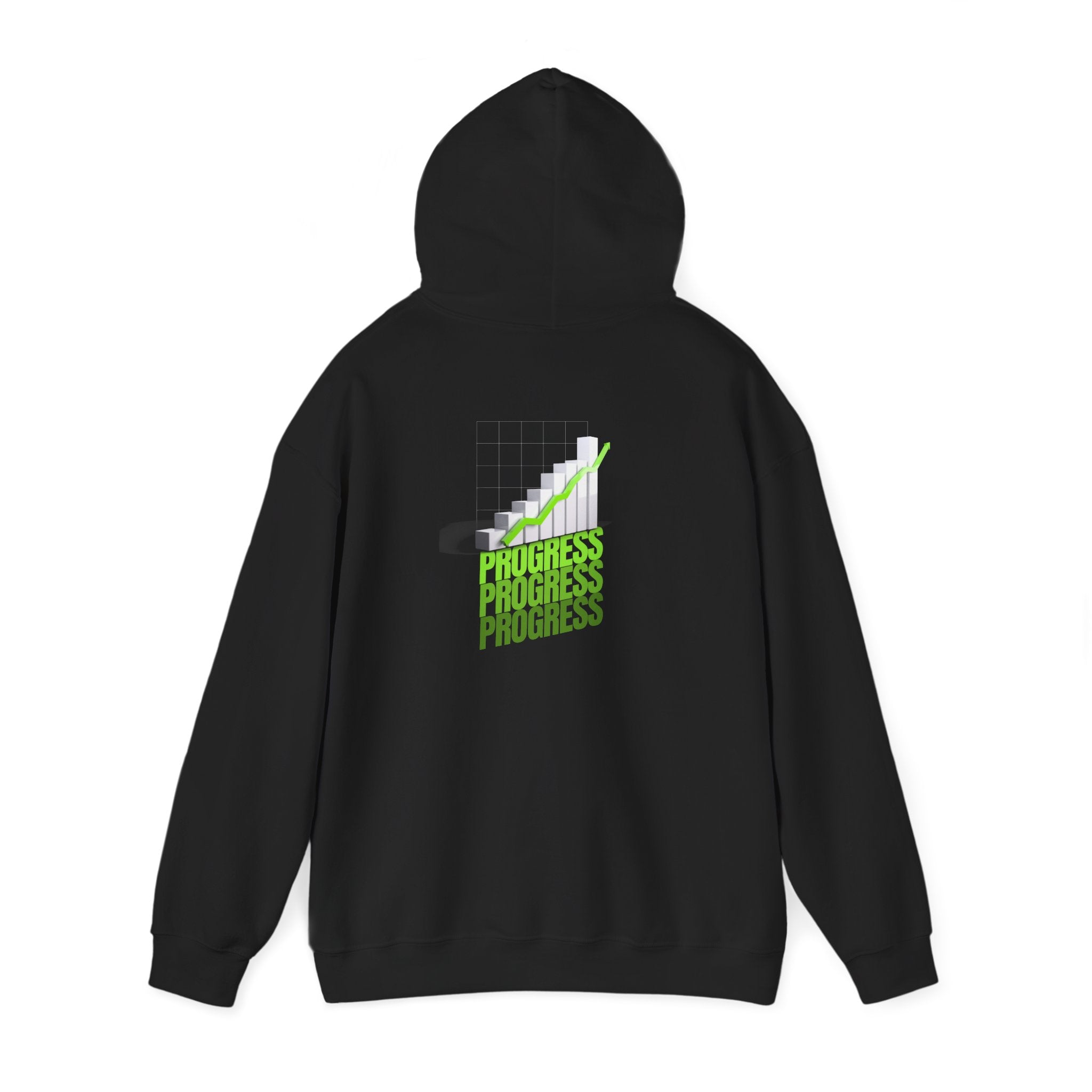 Progress Graphic Hoodie - Retro Staircase 'Progress' Text