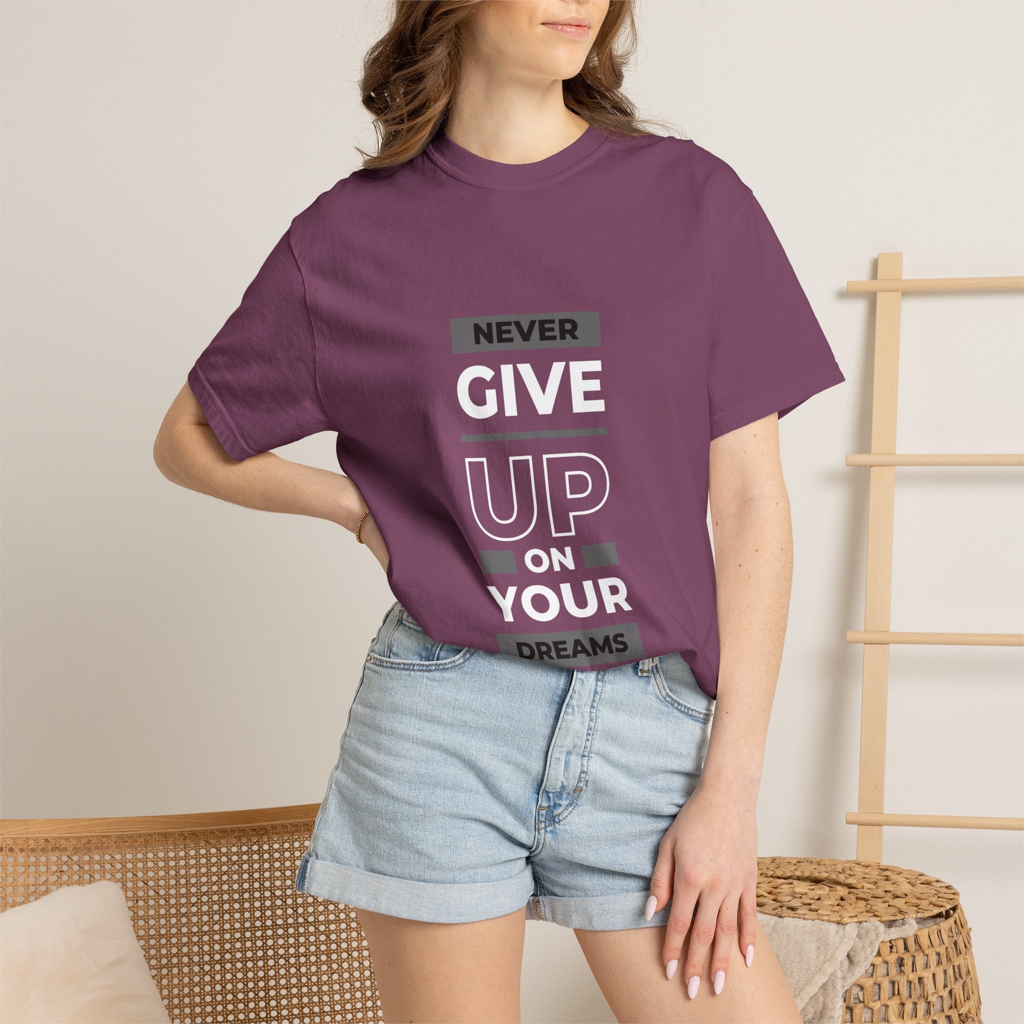Never Give Up On Your Dreams T-Shirt — Motivational Graphic Tee