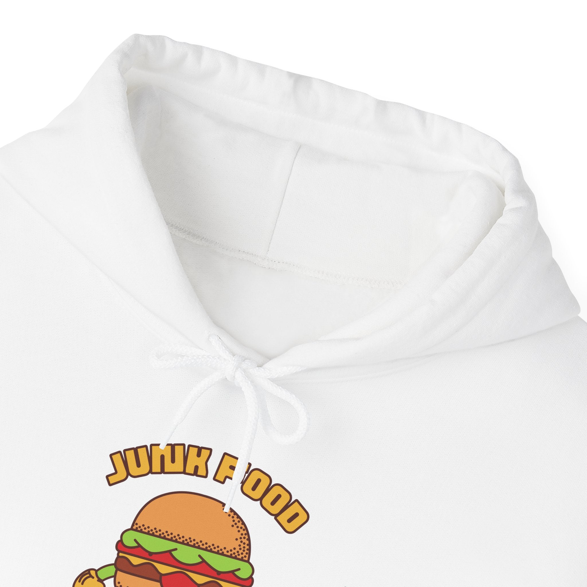 Burger Cartoon Hoodie - "Junk Food Delicious Taste" Funny Food Lover Pullover