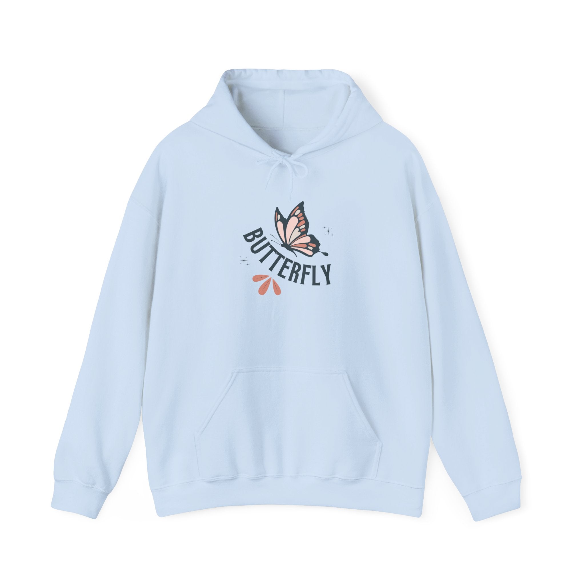Butterfly Hoodie — Floral Pink Butterfly Graphic Pullover