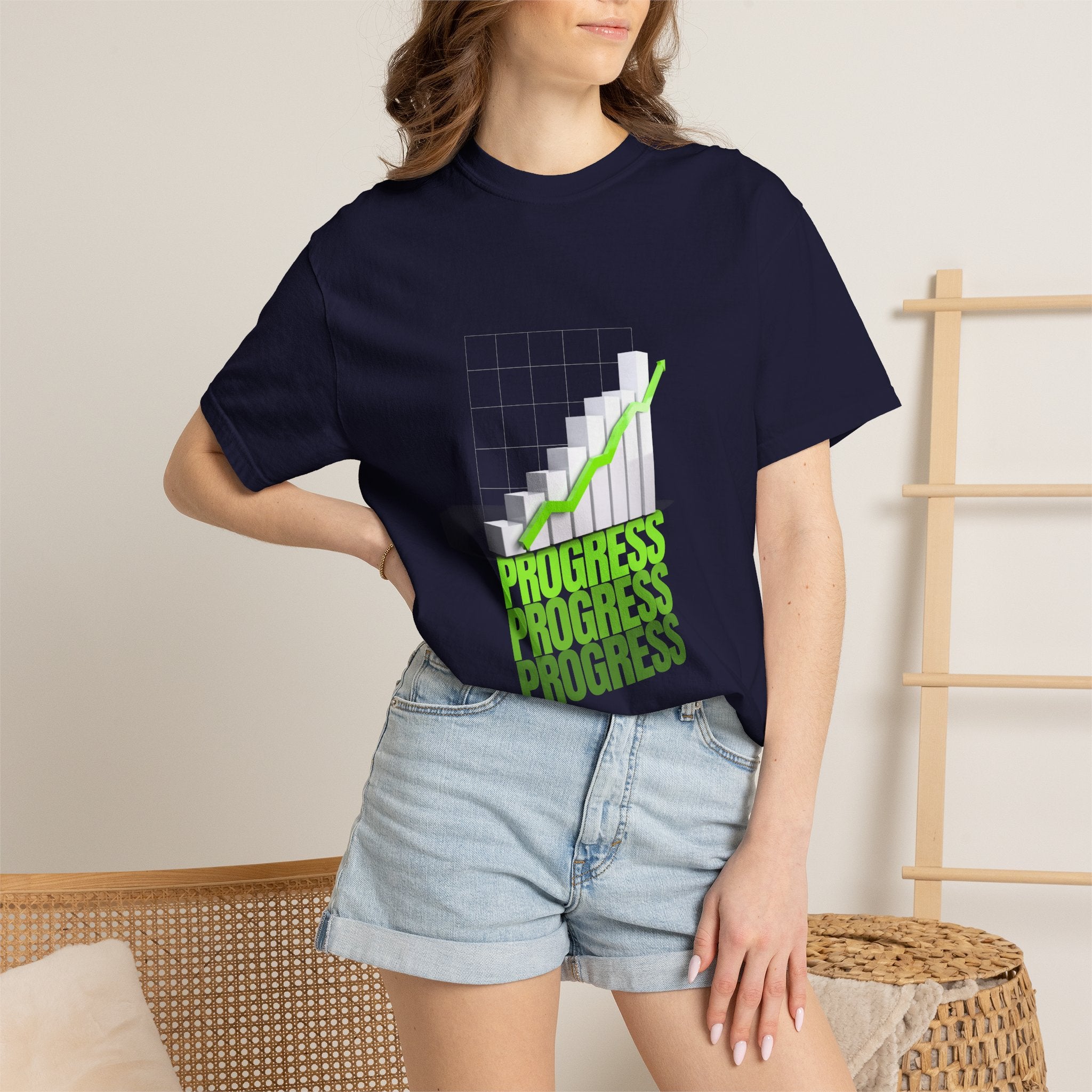 Progress Bar T-Shirt — Motivational 'PROGRESS' Graphic Tee