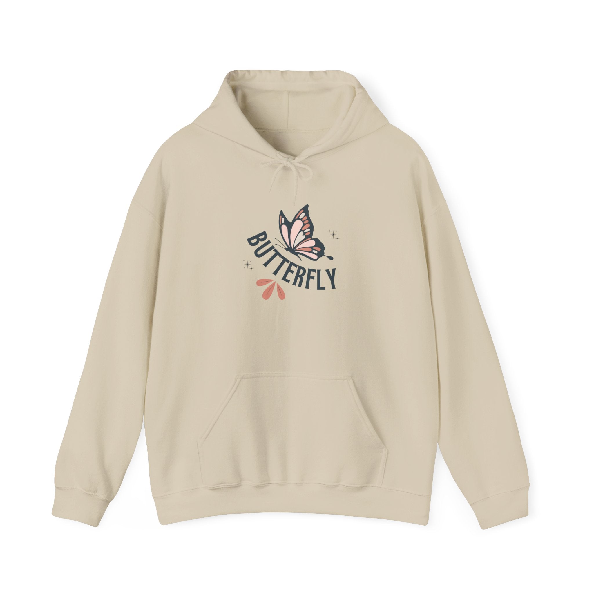 Butterfly Hoodie — Floral Pink Butterfly Graphic Pullover