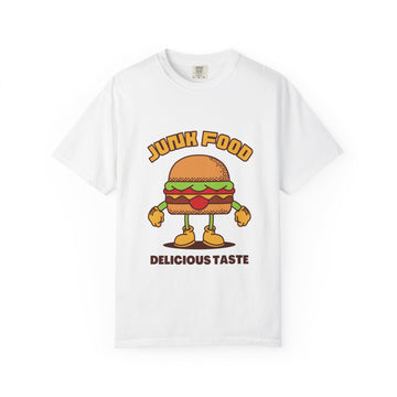 Junk Food Burger T-Shirt — Cute Retro ‘Delicious Taste’ Graphic Tee