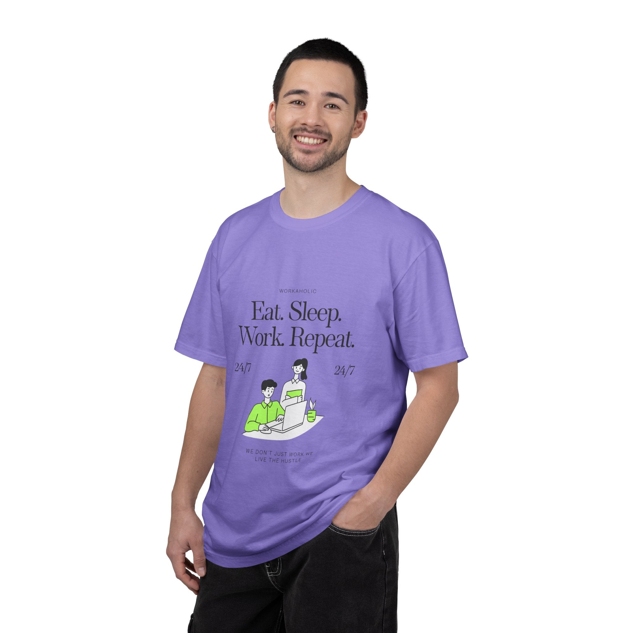 Eat. Sleep. Work. Repeat. Tee — Minimalist Remote Work Graphic T-Shirt