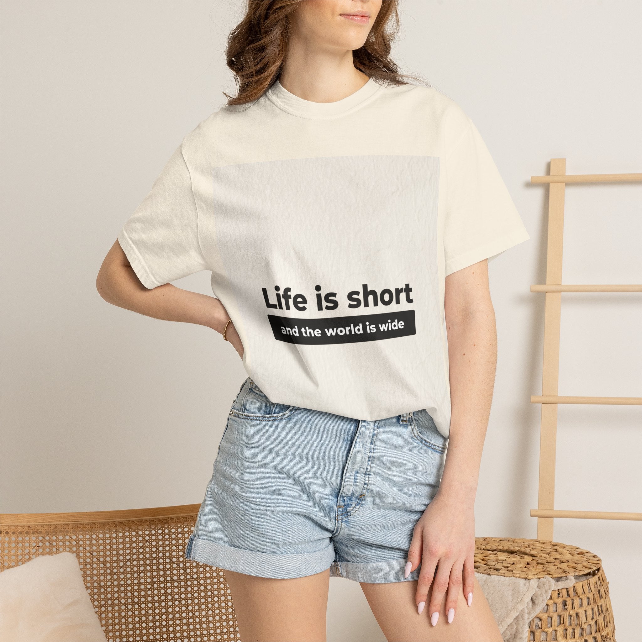 Life Is Short Travel T‑Shirt — "Life is short and the world is wide" Adventure Tee