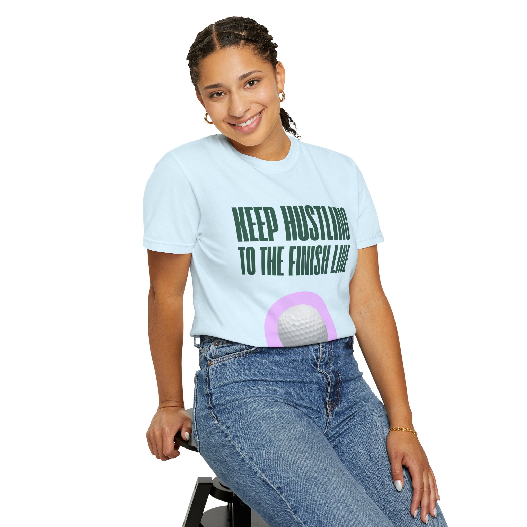 Keep Hustling to the Finish Line Golf T‑Shirt