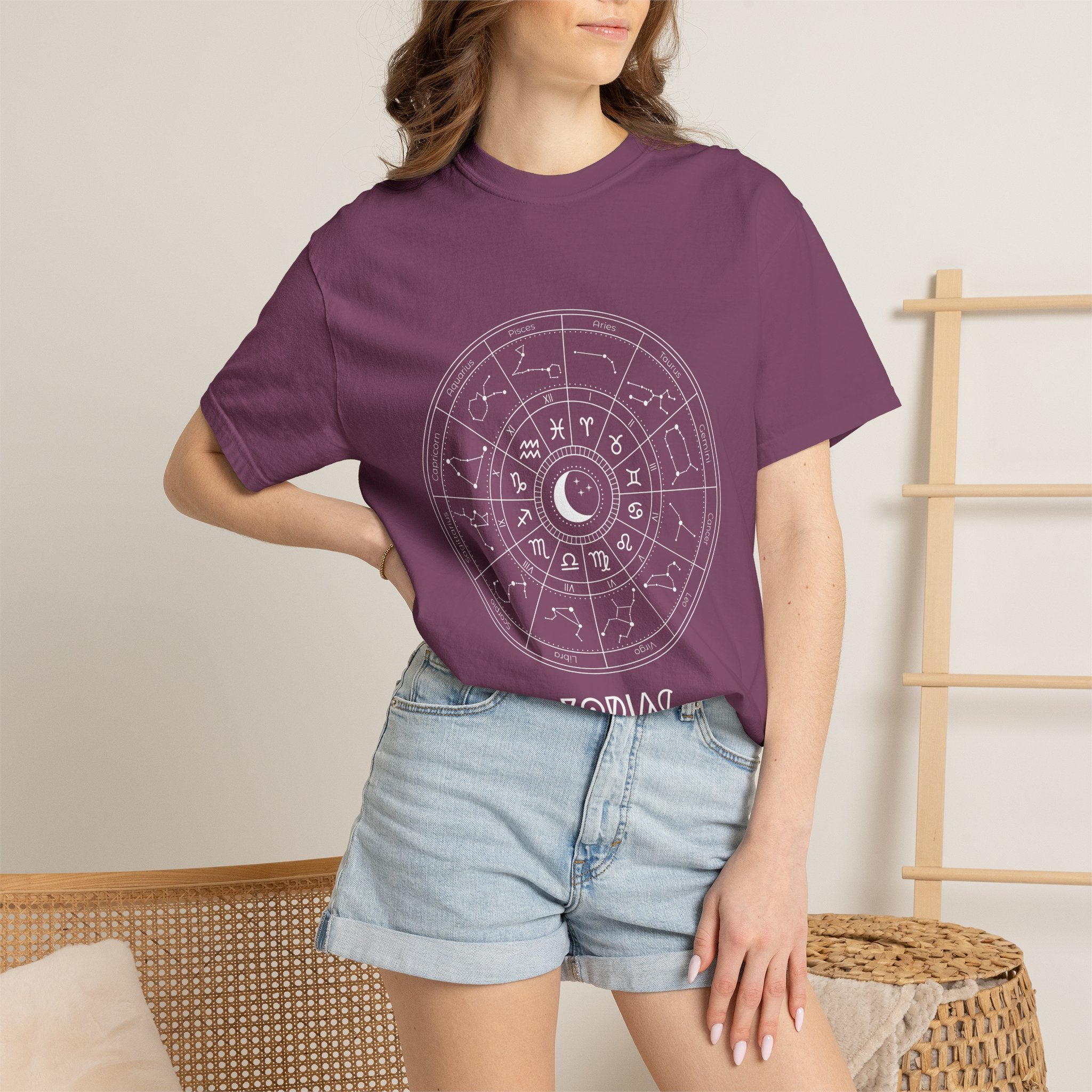 Zodiac Wheel T-Shirt — Astrological Moon & Signs Graphic Tee