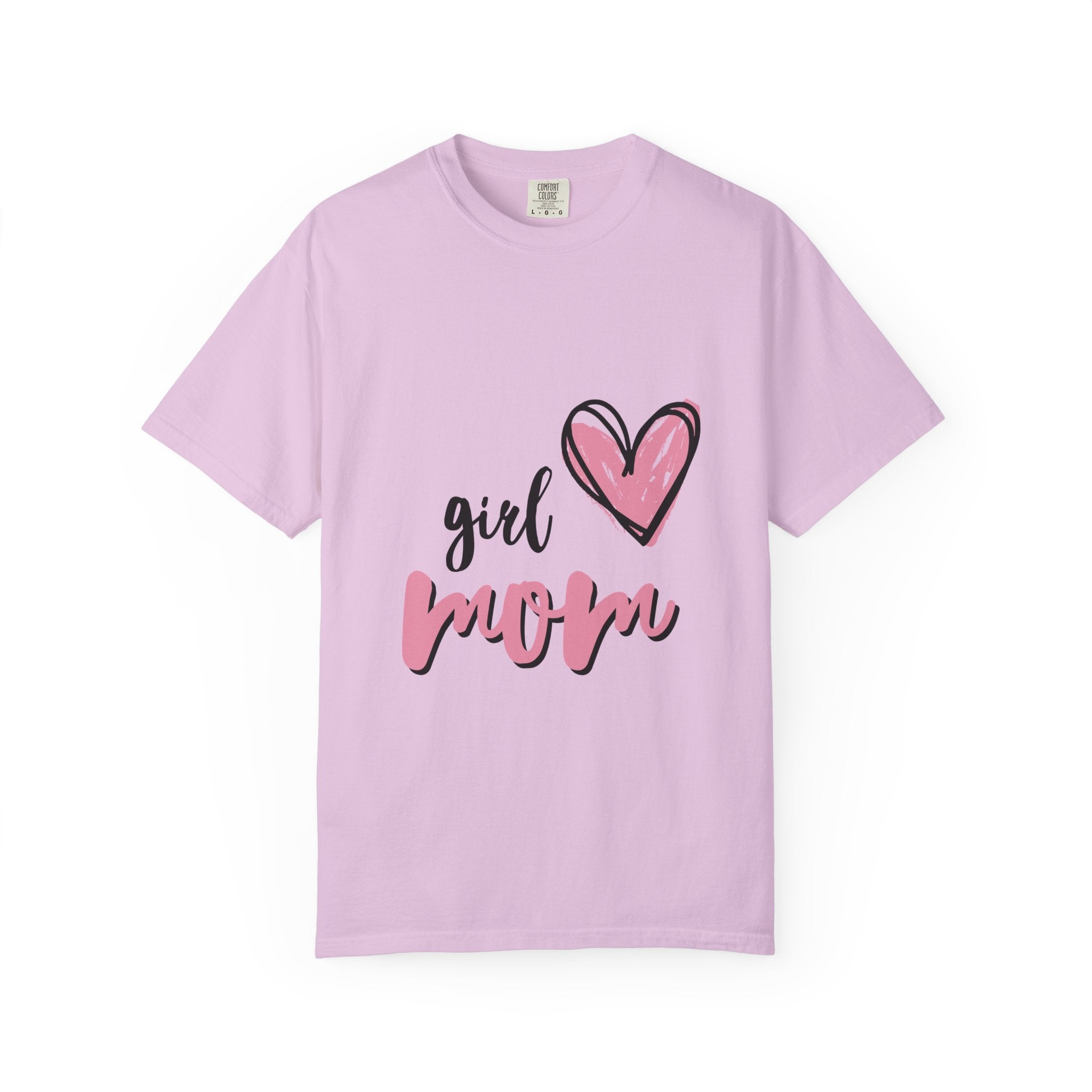 Girl Mom T-Shirt — Pink Heart Mom Shirt for New & Proud Mothers