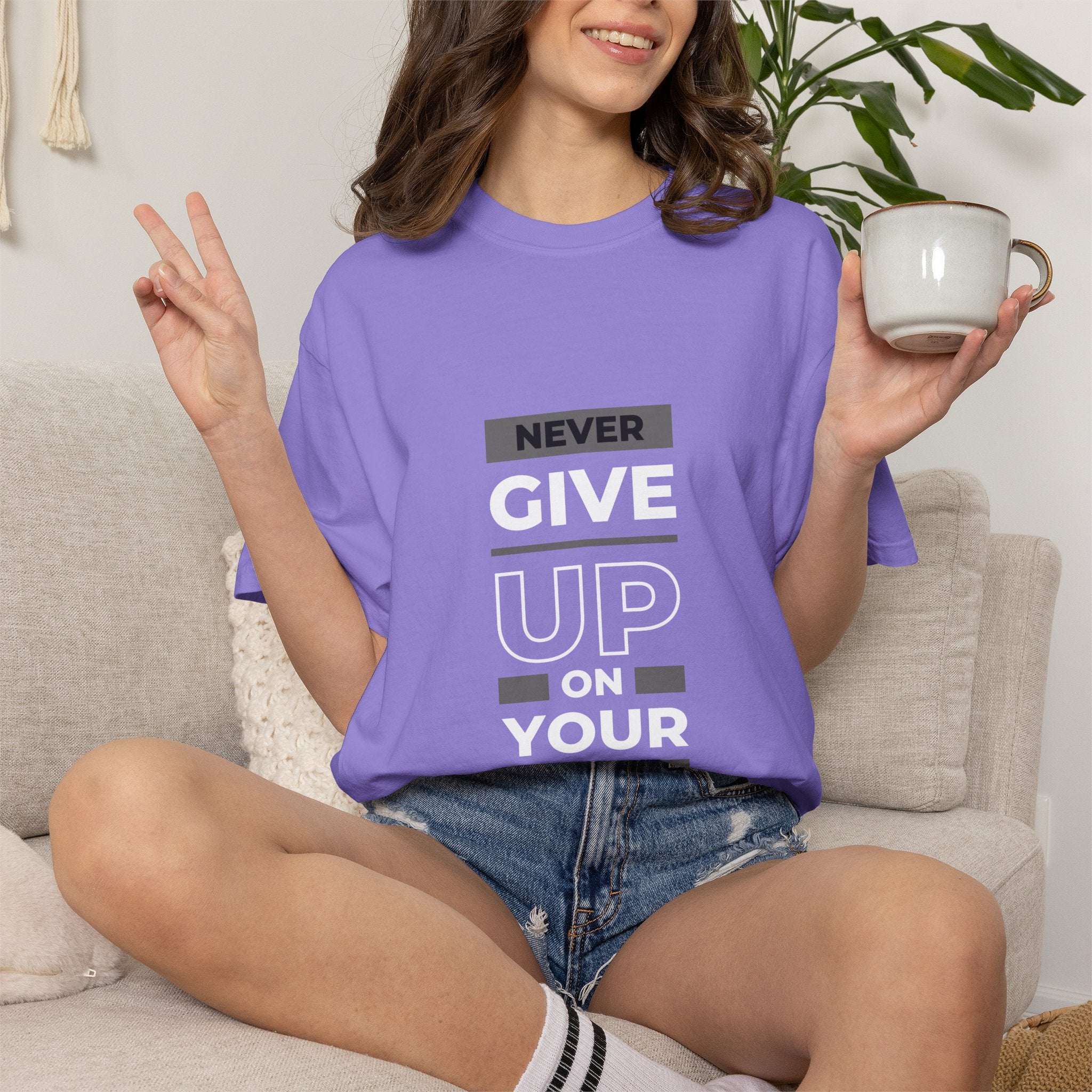 Never Give Up On Your Dreams T-Shirt — Motivational Graphic Tee