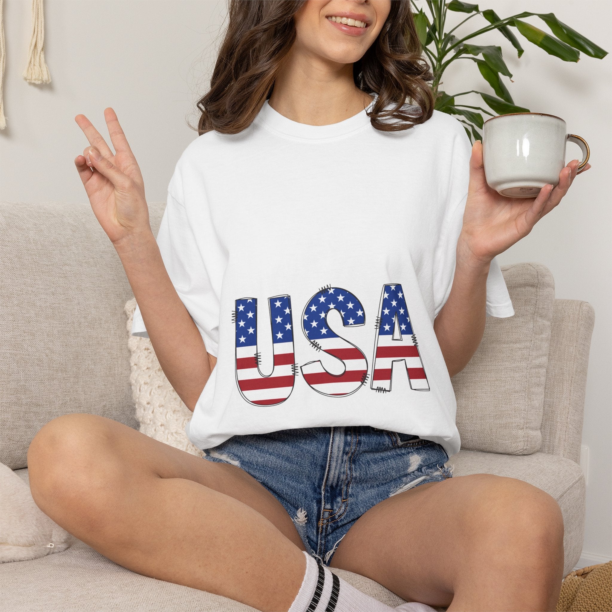 USA Flag Graphic T-Shirt — Patriotic Fourth of July Tee