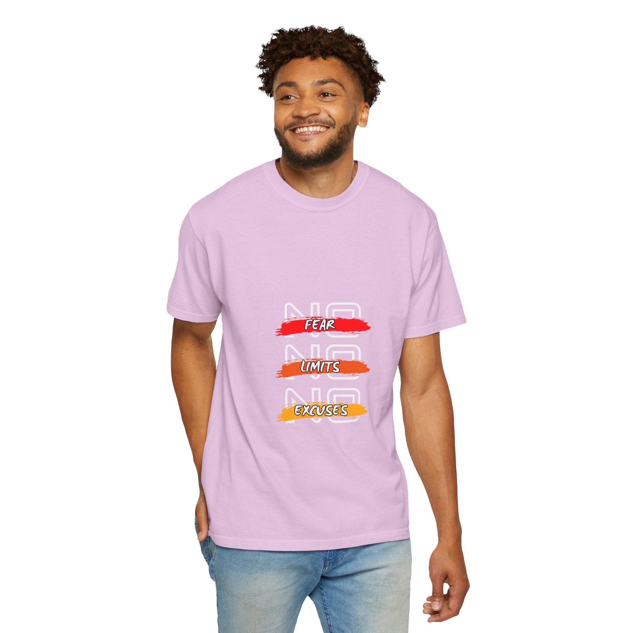 T-Shirt — "No Fear, No Limits, No Excuses" Motivational Graphic Tee