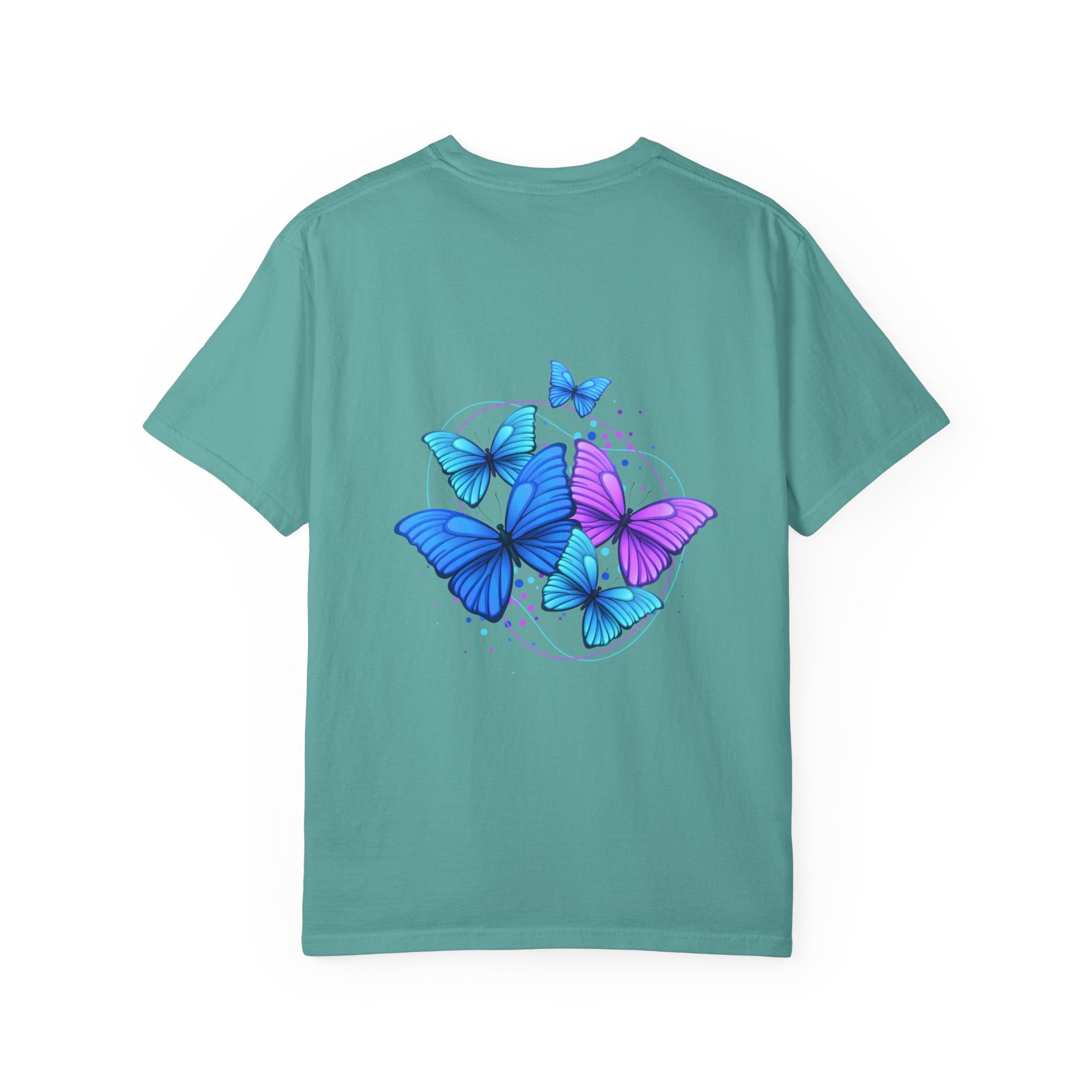Butterfly Cluster T‑Shirt — Blue & Purple Wings Graphic Tee