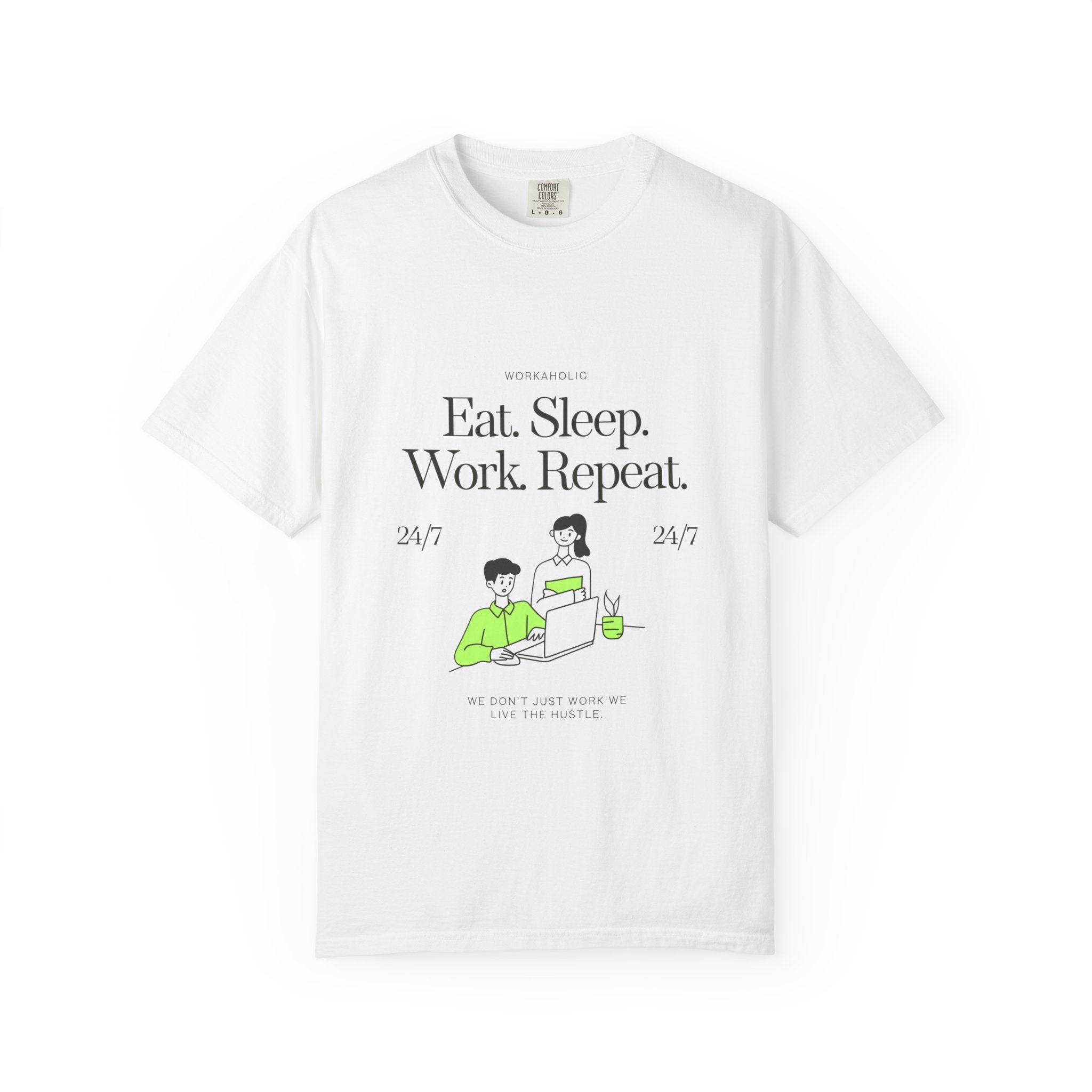 Eat. Sleep. Work. Repeat. Tee — Minimalist Remote Work Graphic T-Shirt