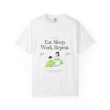 Eat. Sleep. Work. Repeat. Tee — Minimalist Remote Work Graphic T-Shirt