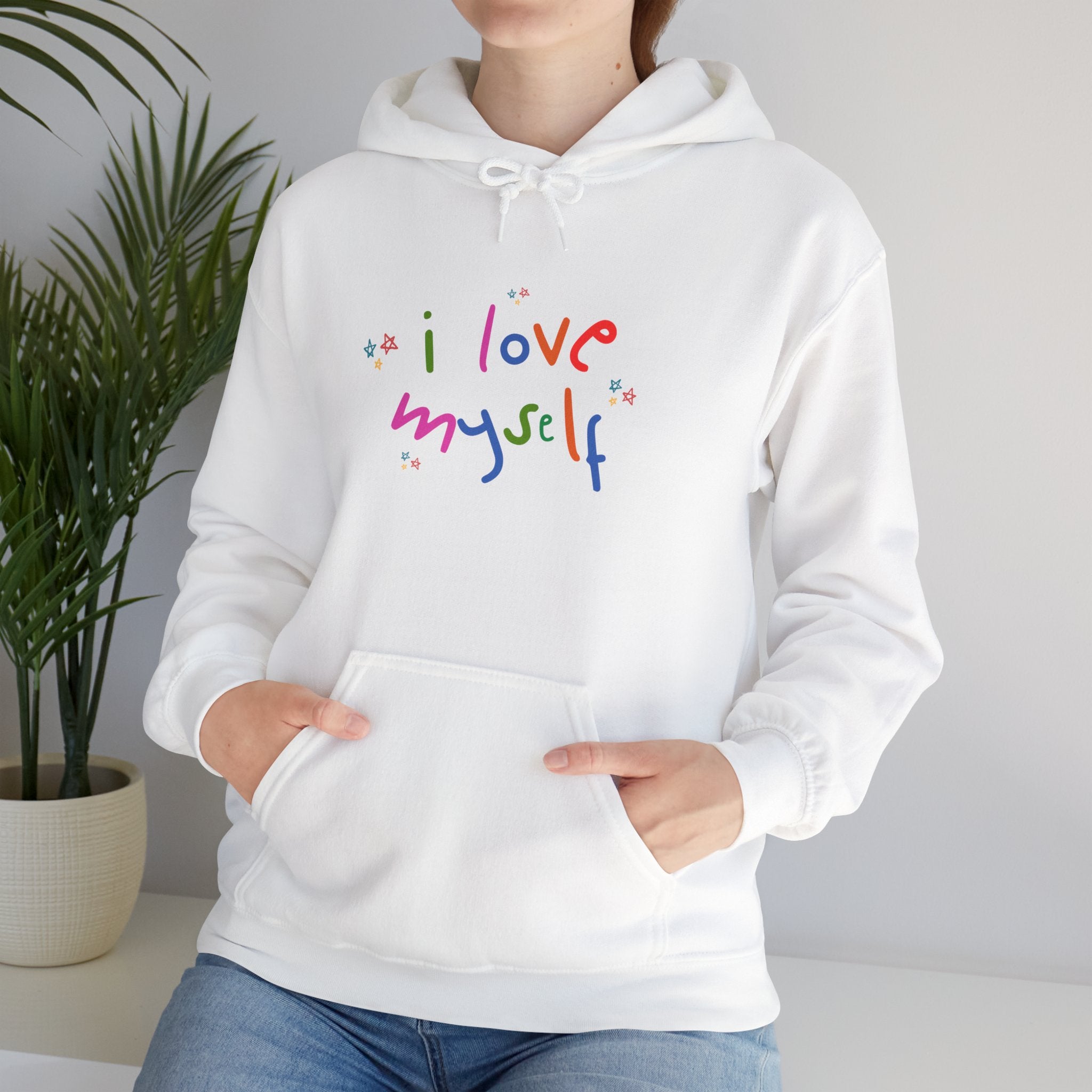 I Love Myself Hoodie — Rainbow Self-Love Graphic Sweatshirt