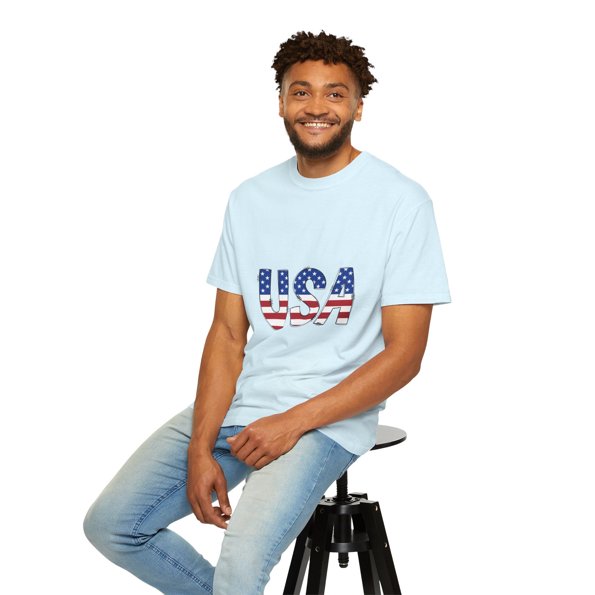 USA Flag Graphic T-Shirt — Patriotic Fourth of July Tee