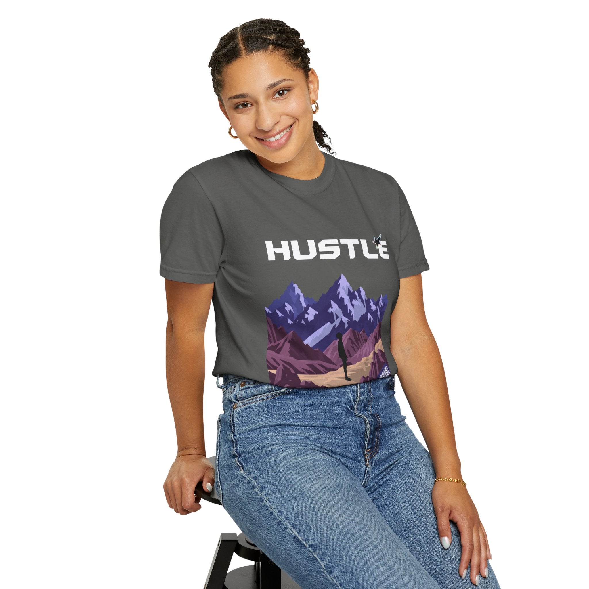 Hustle Mountain T-Shirt — Adventure Motivational Graphic Tee