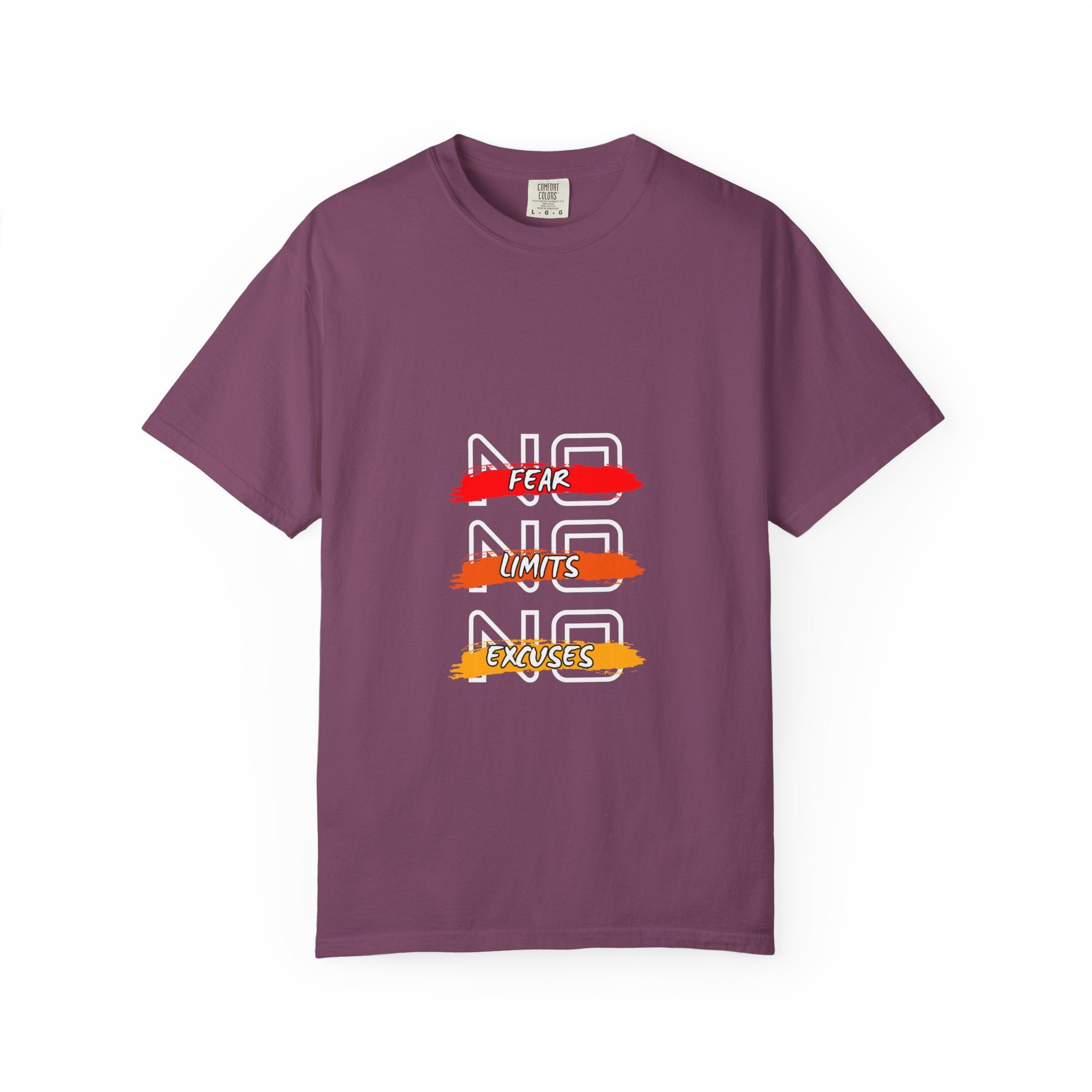 T-Shirt — "No Fear, No Limits, No Excuses" Motivational Graphic Tee