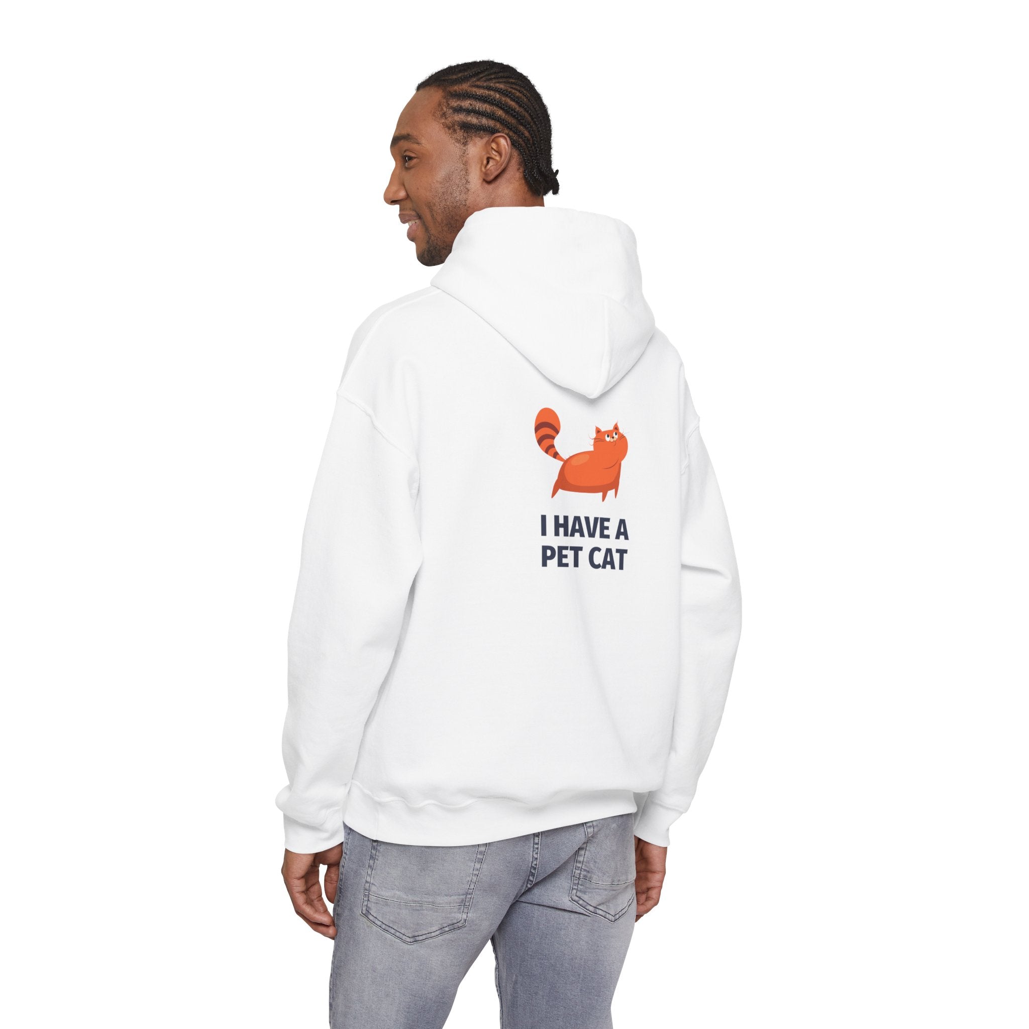 Cat Lover Hoodie – “I Have a Pet Cat” Cute Orange Cat Graphic