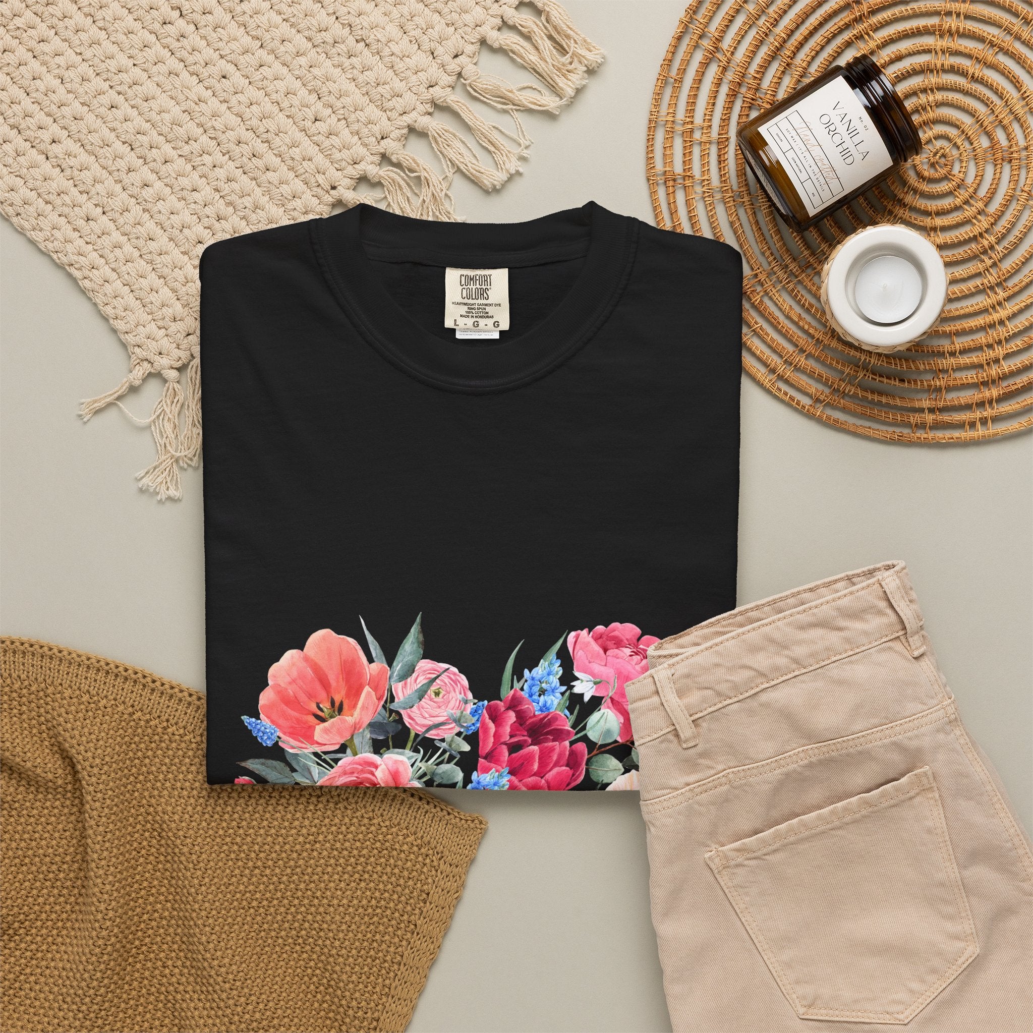 Floral Heart T-Shirt – Watercolor Rose Heart Graphic Tee (Valentine’s Day, Mother's Day)