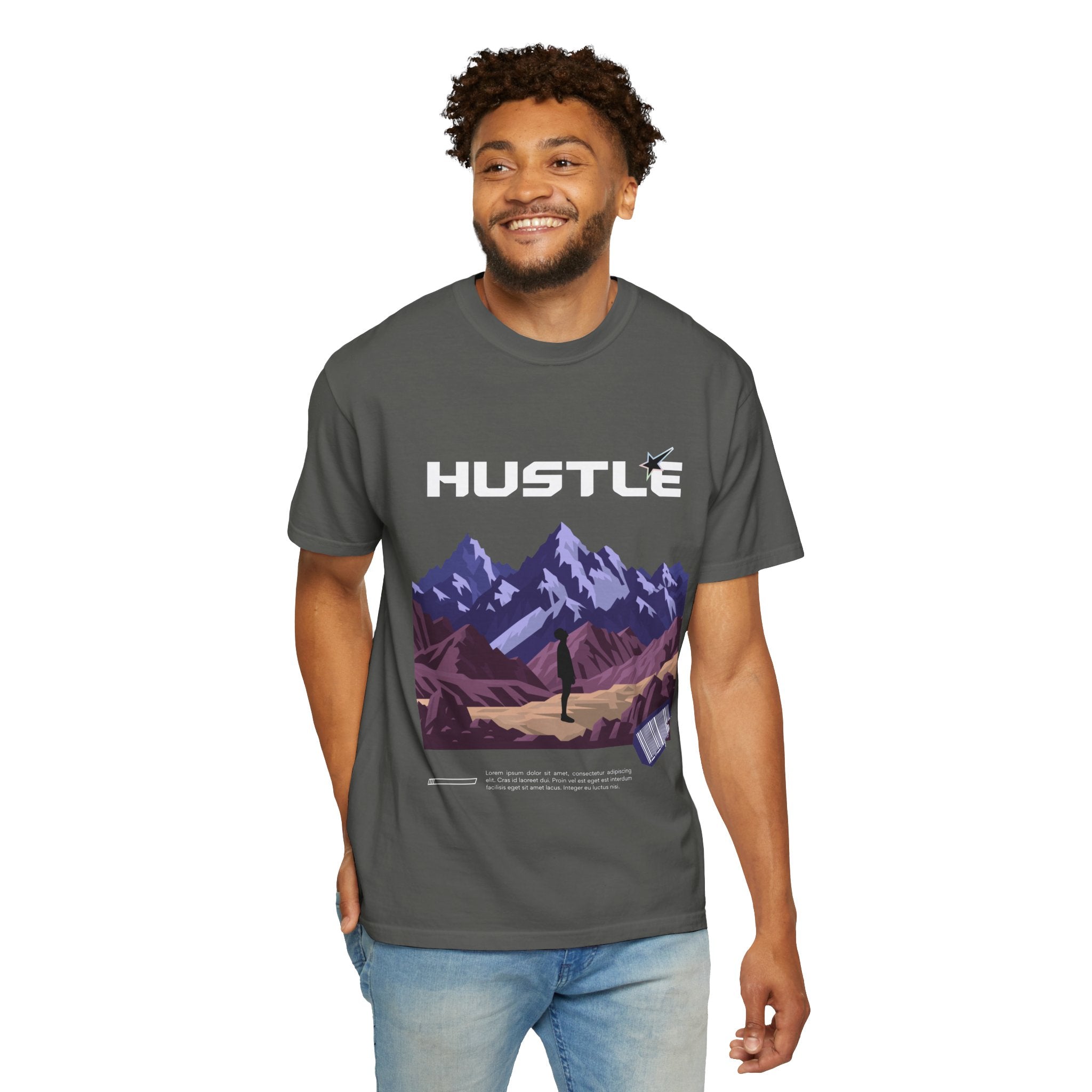 Hustle Mountain T-Shirt — Adventure Motivational Graphic Tee