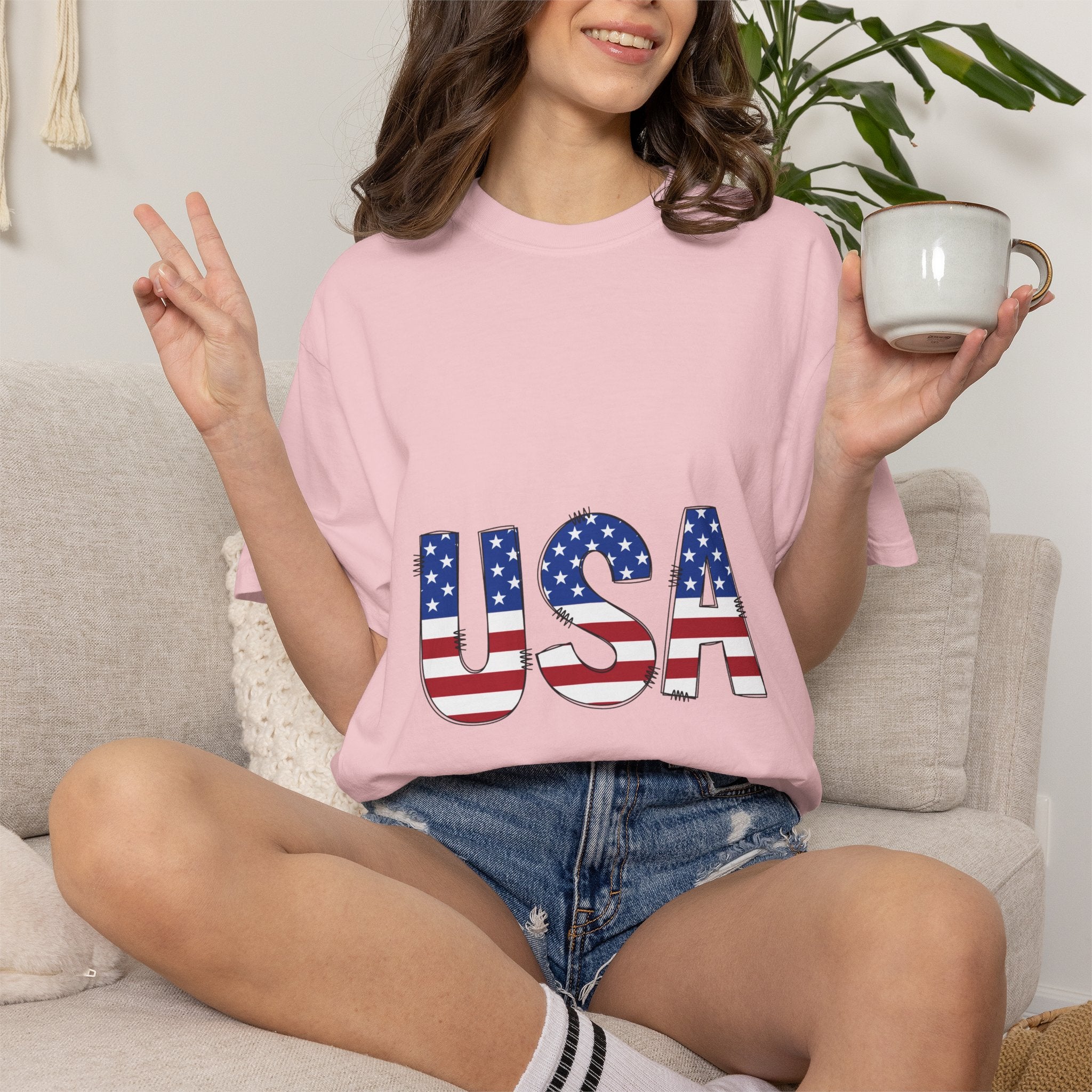USA Flag Graphic T-Shirt — Patriotic Fourth of July Tee