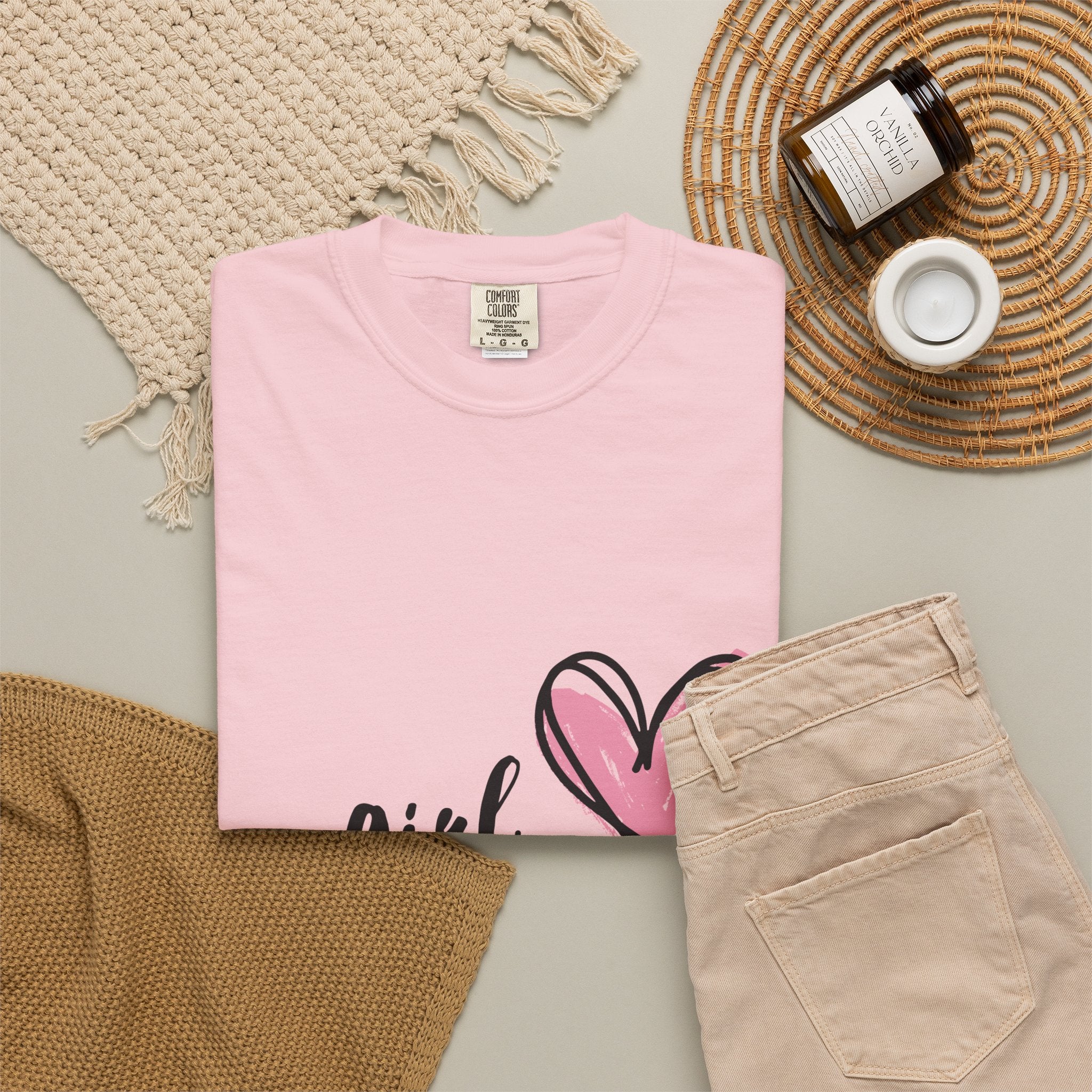 Girl Mom T-Shirt — Pink Heart Mom Shirt for New & Proud Mothers